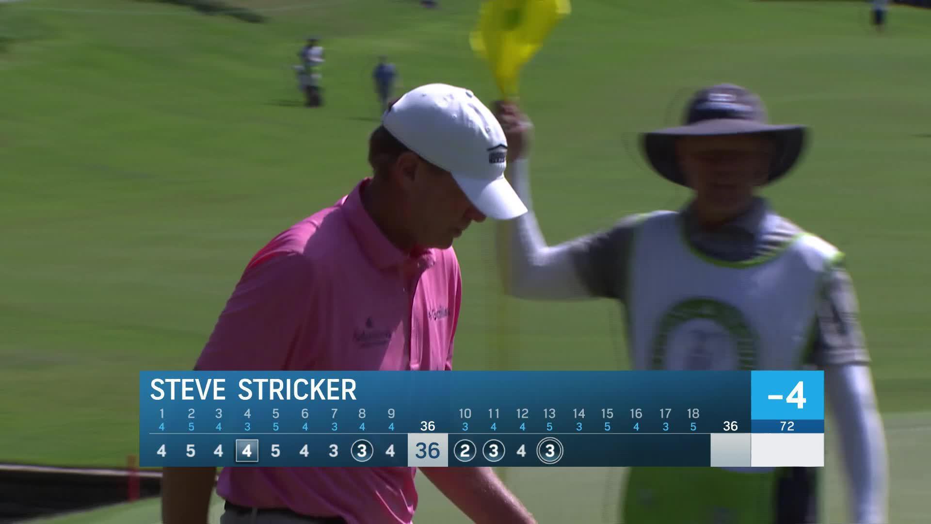 Steve Stricker makes eagle putt on No. 13 at Regions Tradition