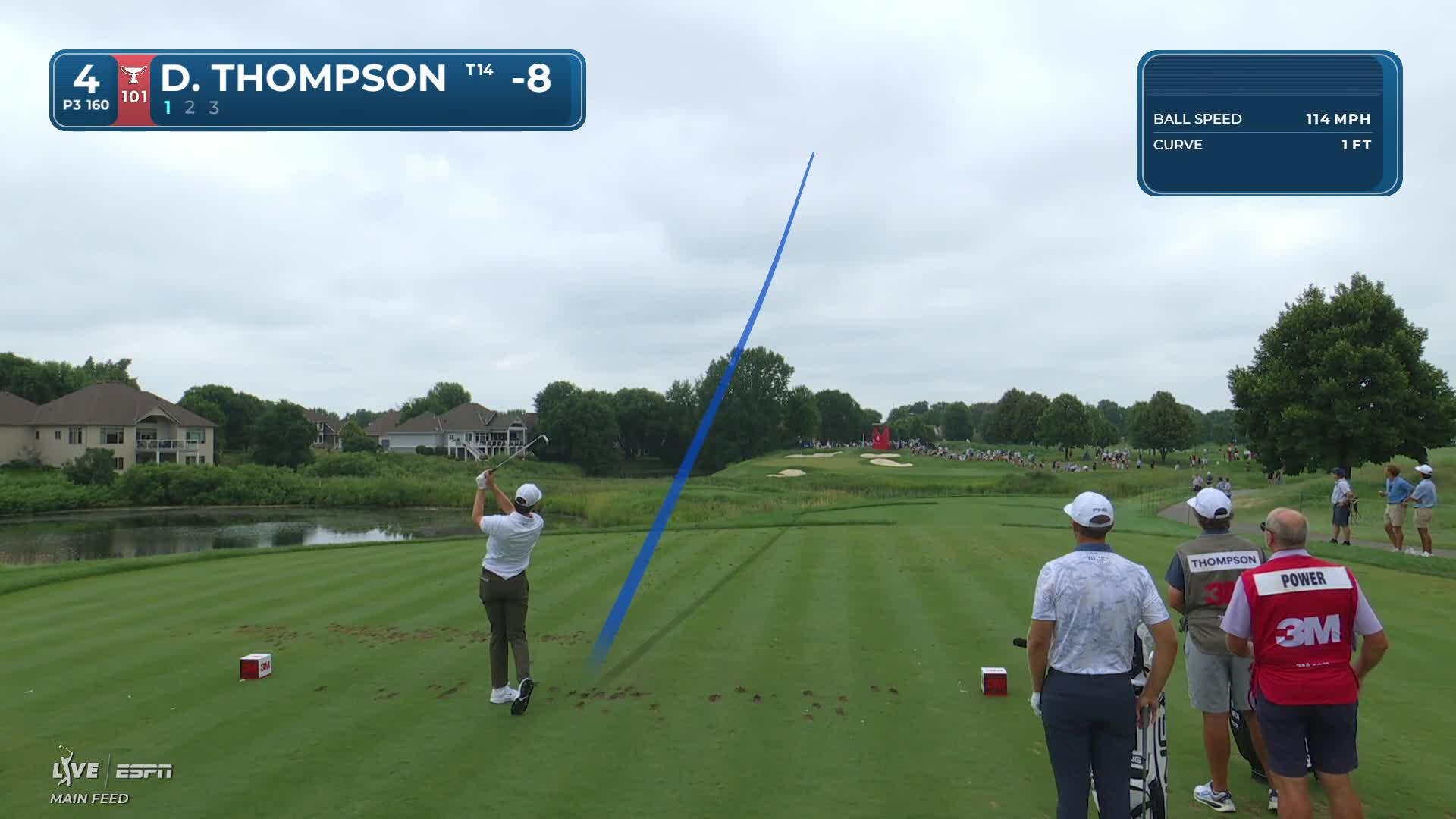 Davis Thompson hits tee shot to 8 feet, sets up birdie on No. 4 at 3M Open