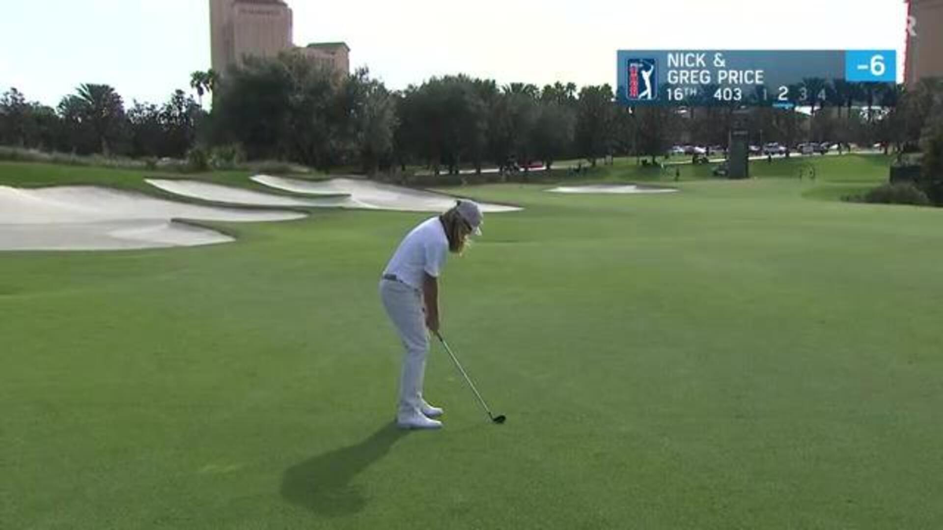 Team Price makes nice birdie on No. 16 at PNC Championship