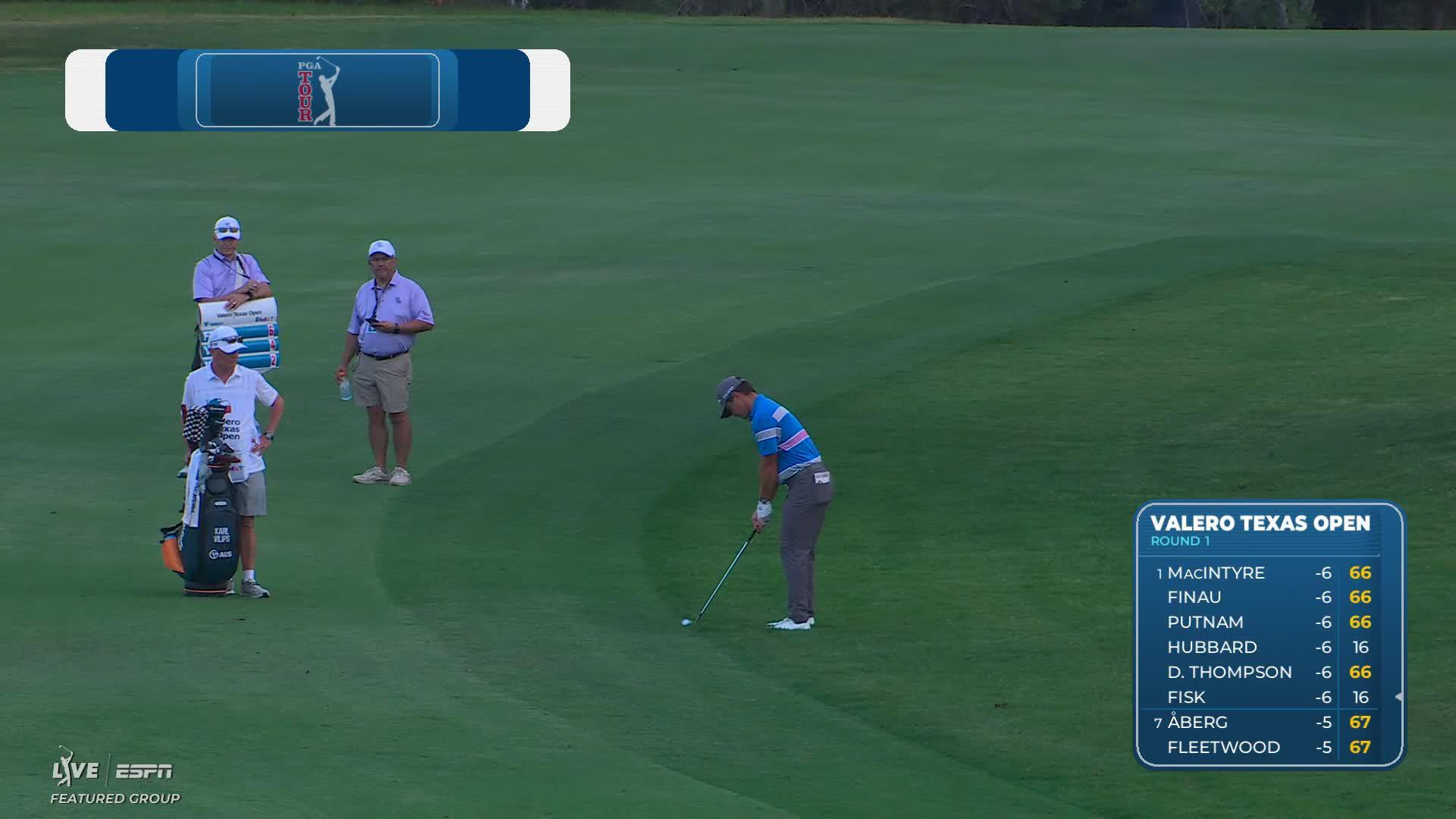 Karl Vilips gets up-and-down from 9 feet for birdie on No. 8 at Valero