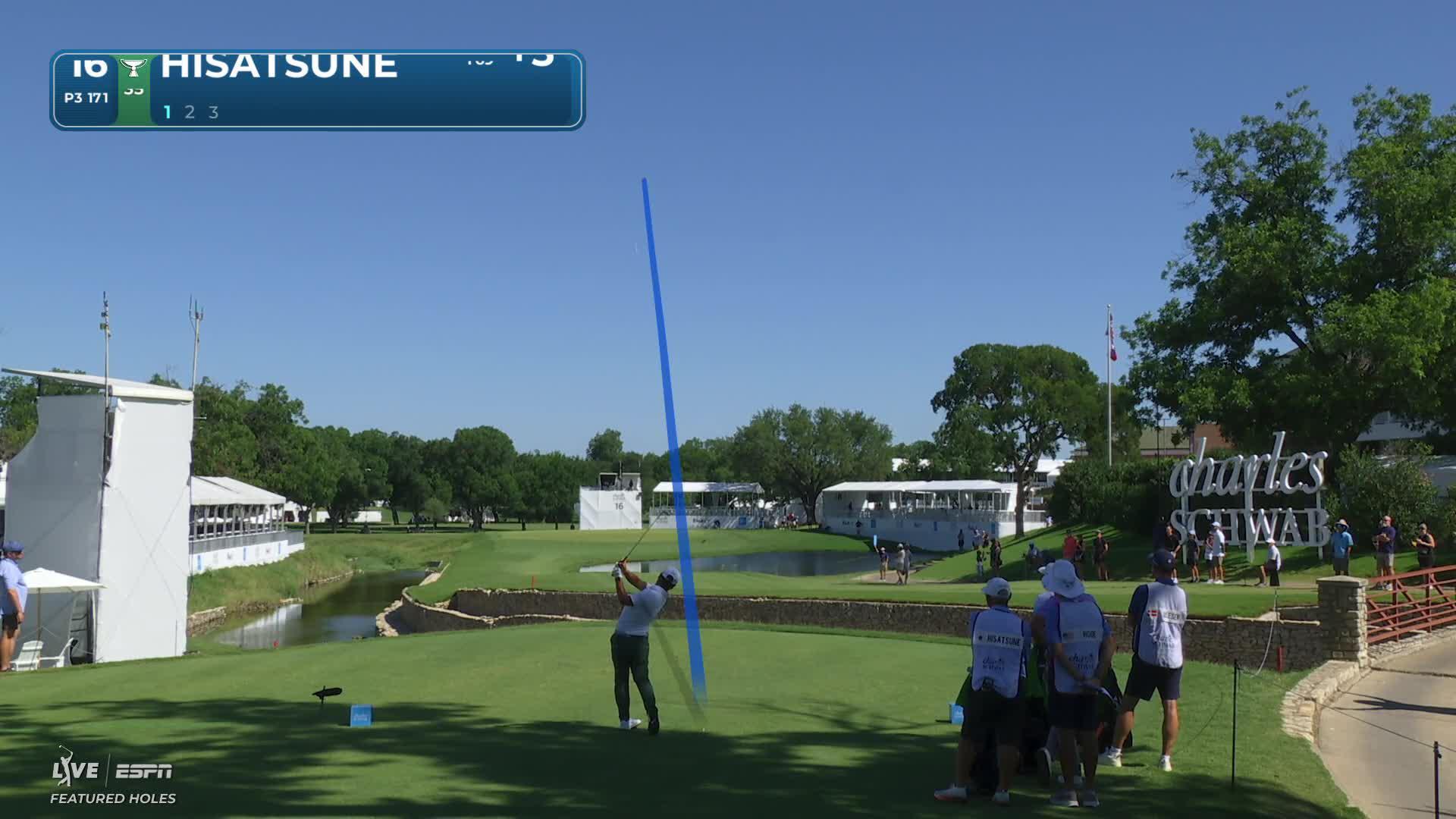 Ryo Hisatsune hits tee shot to 15 feet, sets up birdie on No. 16 at Charles Schwab