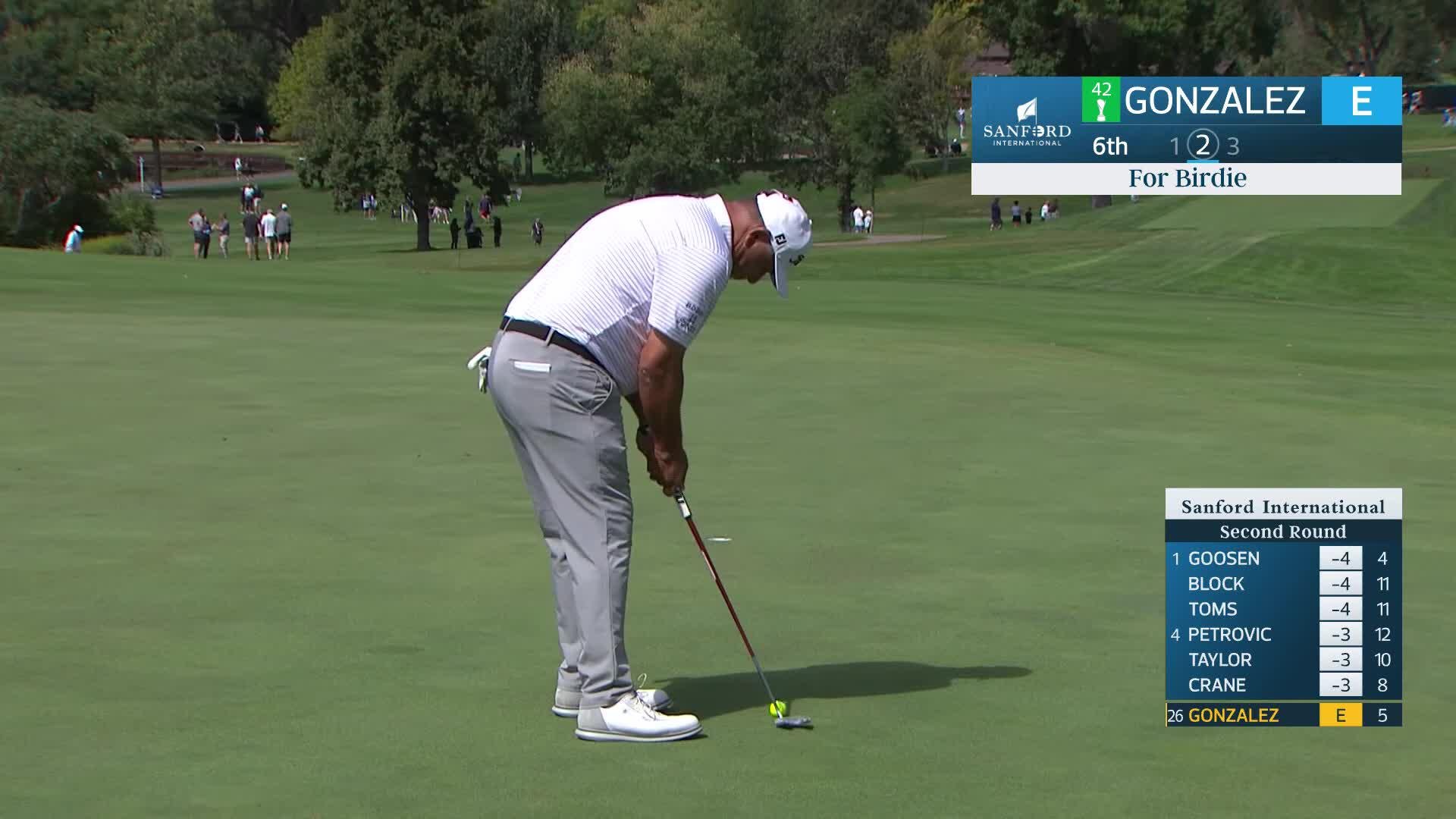 Ricardo Gonzalez makes birdie on No. 6 at Sanford International