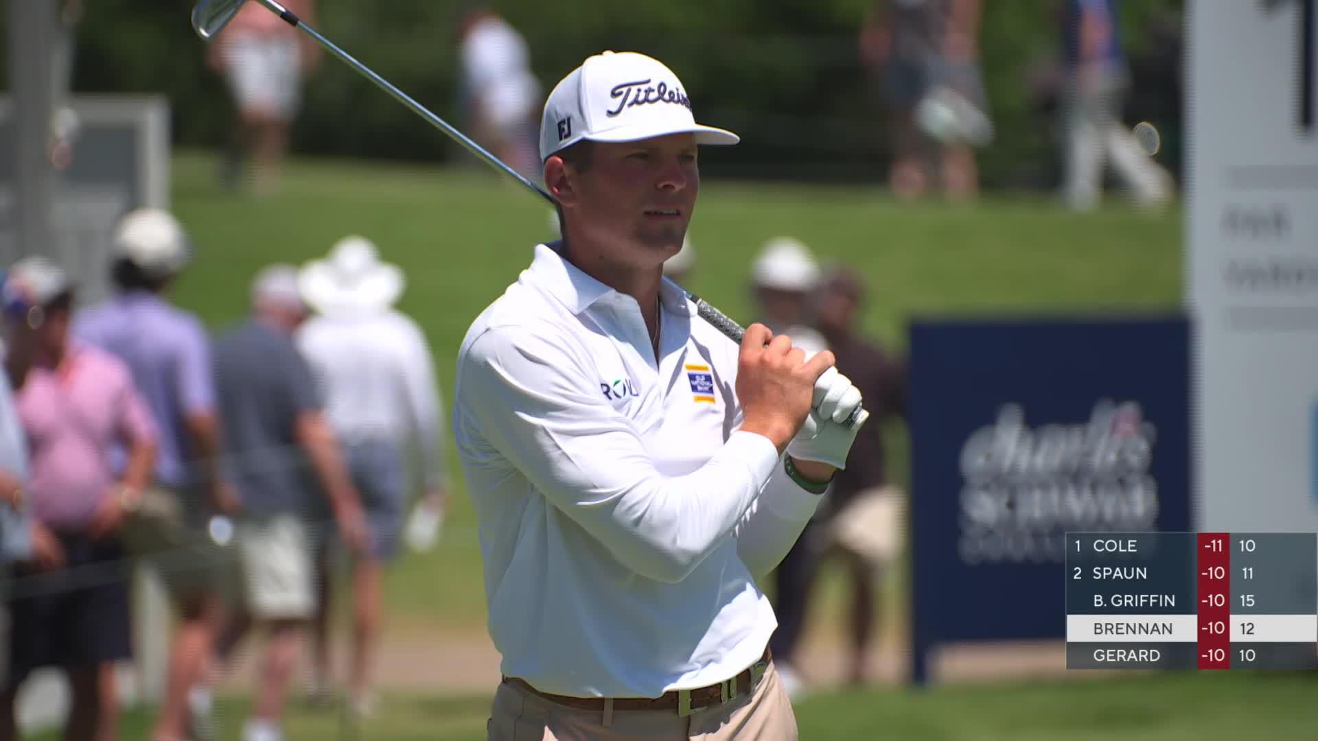 Michael Brennan hits tee shot to 9 feet, sets up birdie on No. 13 at Charles Schwab