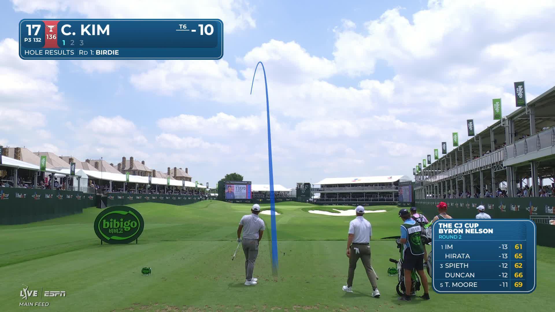 Chan Kim hits tee shot to 11 feet, sets up birdie on No. 17 at THE CJ CUP