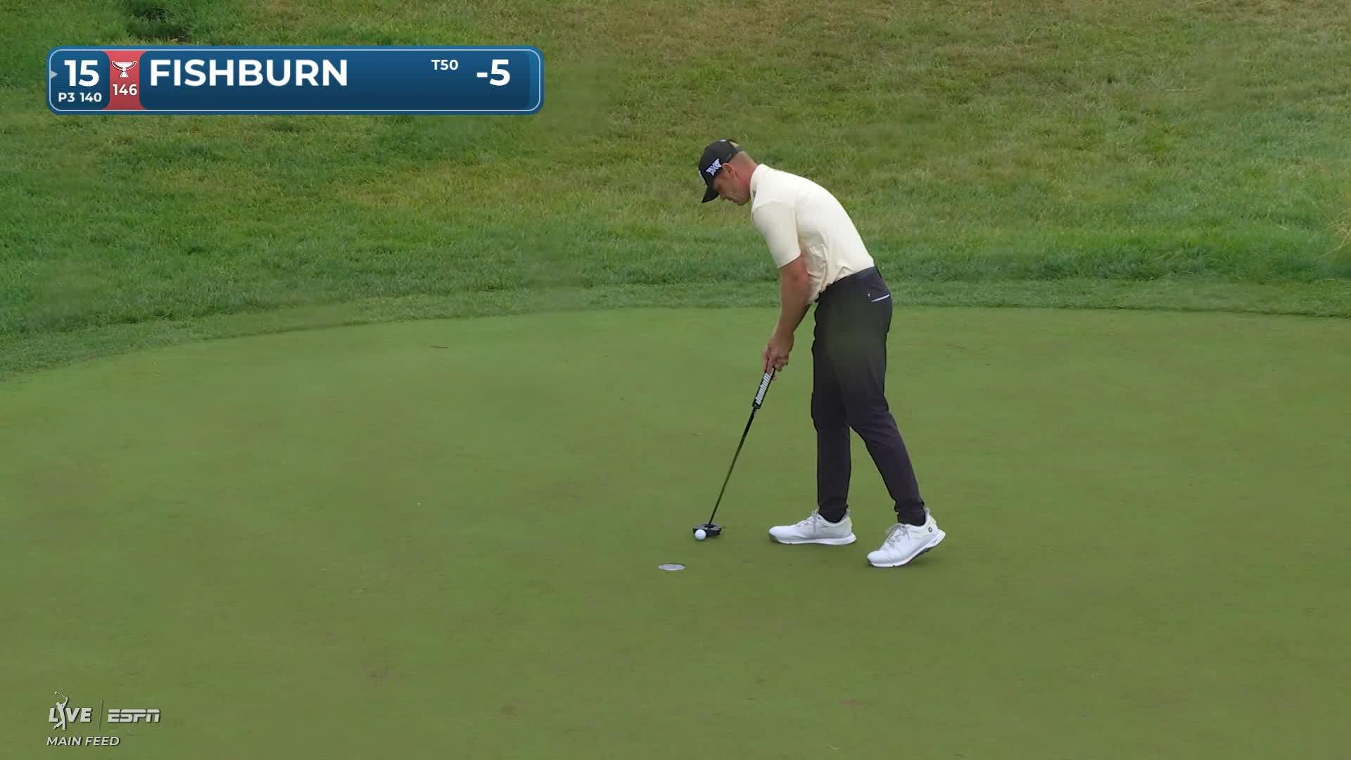 Patrick Fishburn hits tee shot to 6 feet, sets up par on No. 15 at Rocket Classic