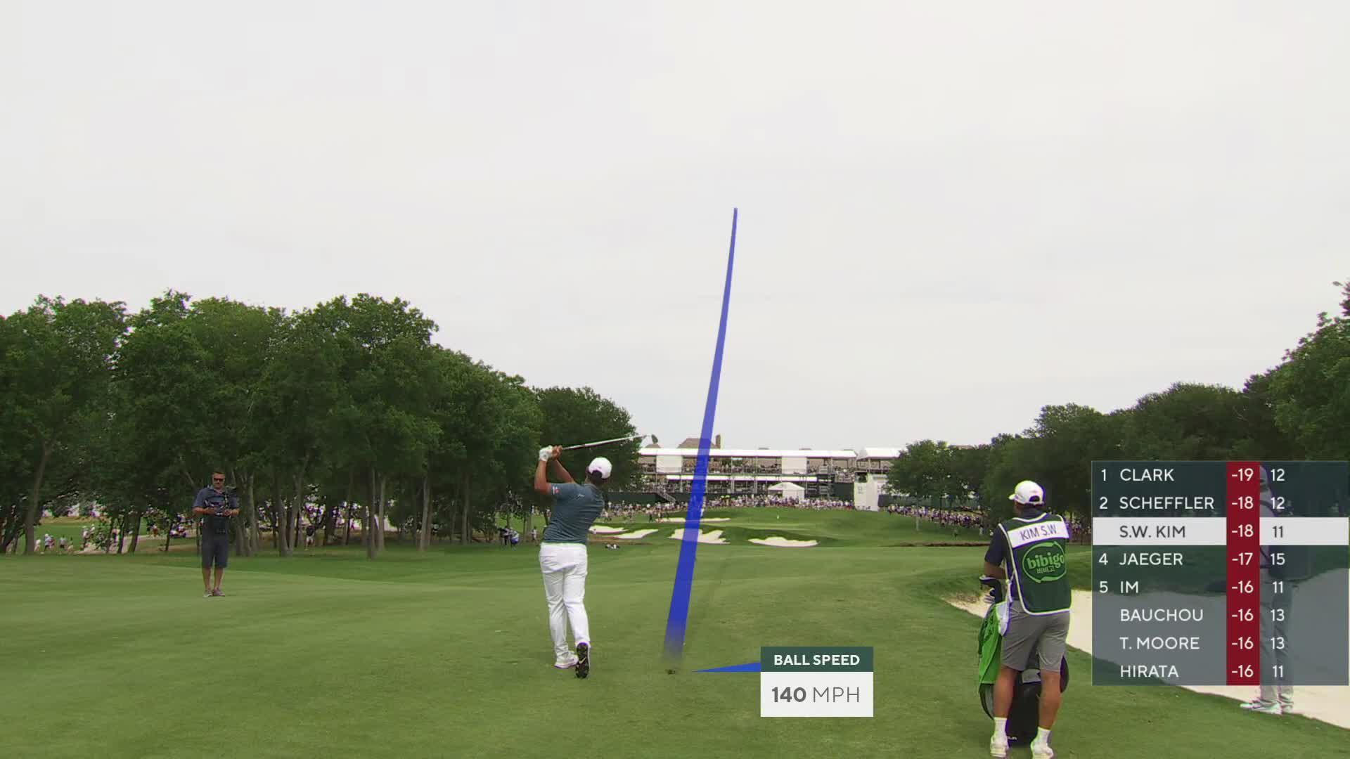 Si Woo Kim reaches par-5 No. 12 in two, makes birdie at THE CJ CUP