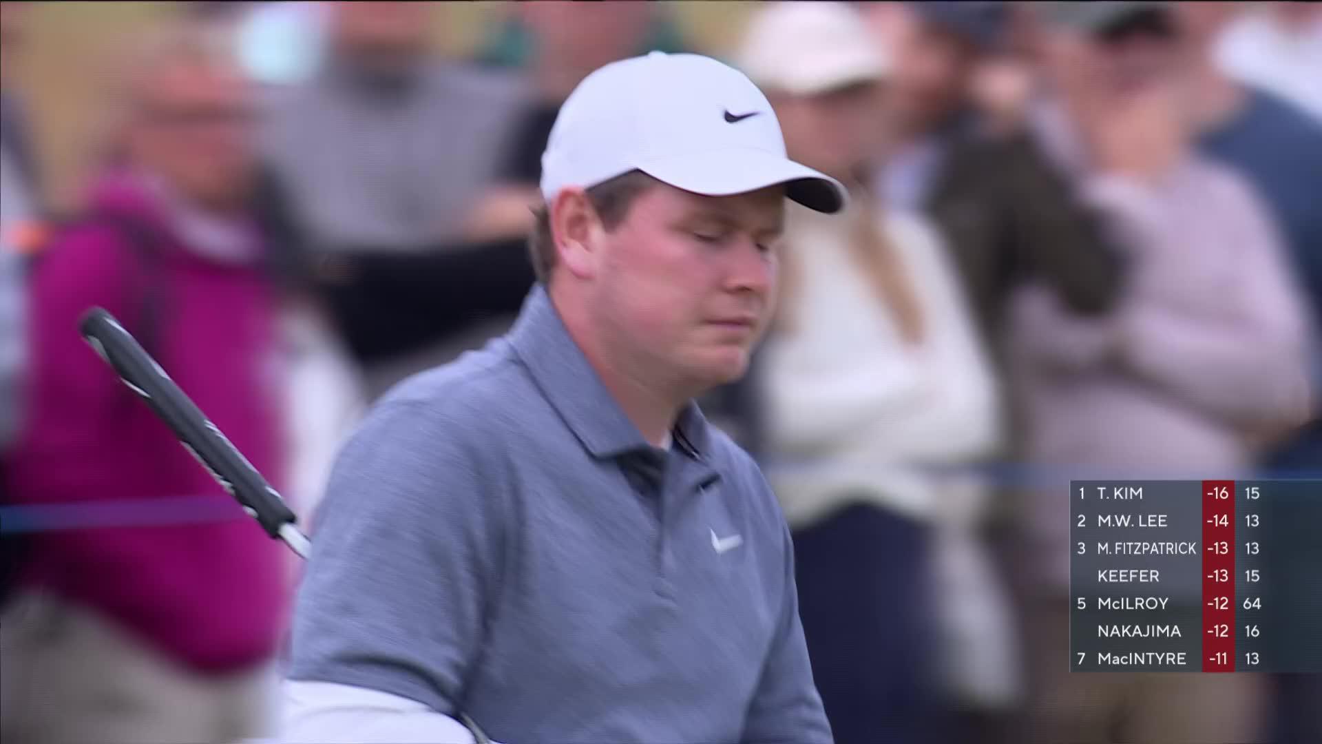 Robert MacIntyre makes birdie on No. 14 at Genesis Scottish Open