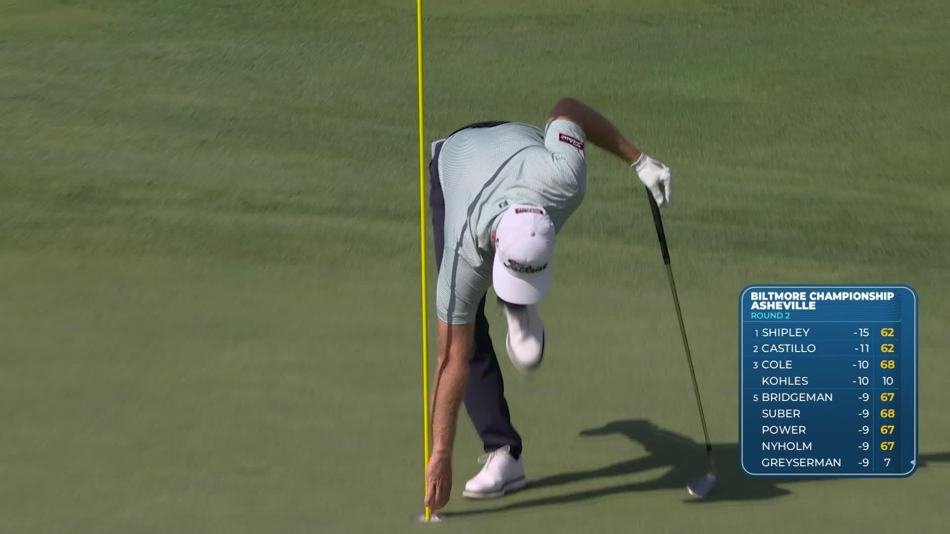 Tyler Duncan holes 31-foot approach for eagle on No. 17 at Biltmore Championship