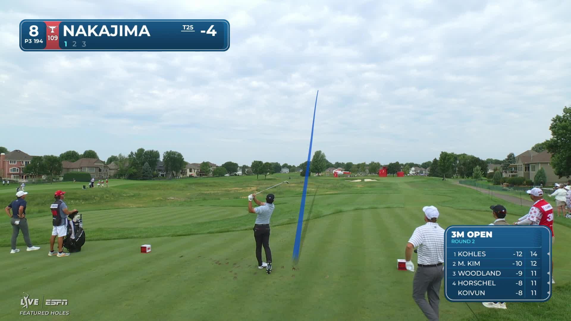 Keita Nakajima hits tee shot to 4 feet, sets up birdie on No. 8 at 3M Open