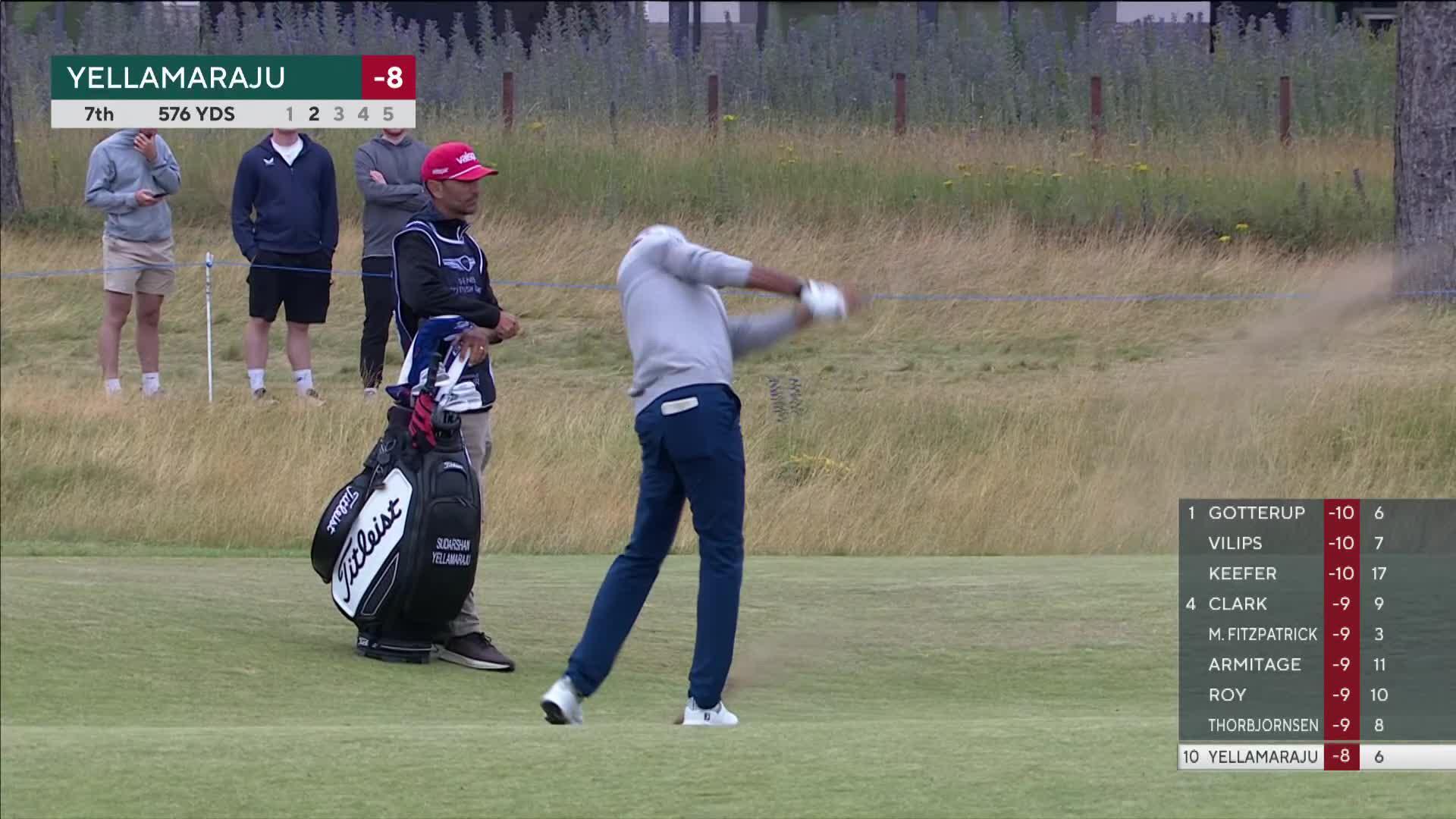 Sudarshan Yellamaraju reaches par-5 No. 7 in two, makes birdie at Genesis Scottish Open