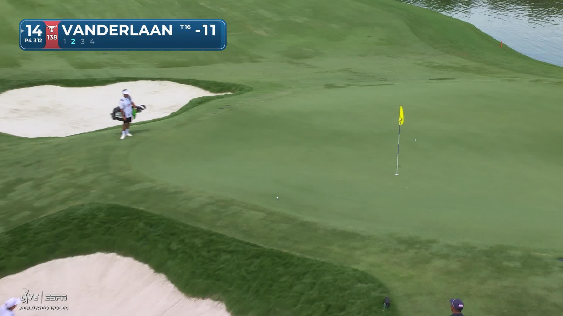 John VanDerLaan drains 3-foot putt for birdie on No. 14 at THE CJ CUP
