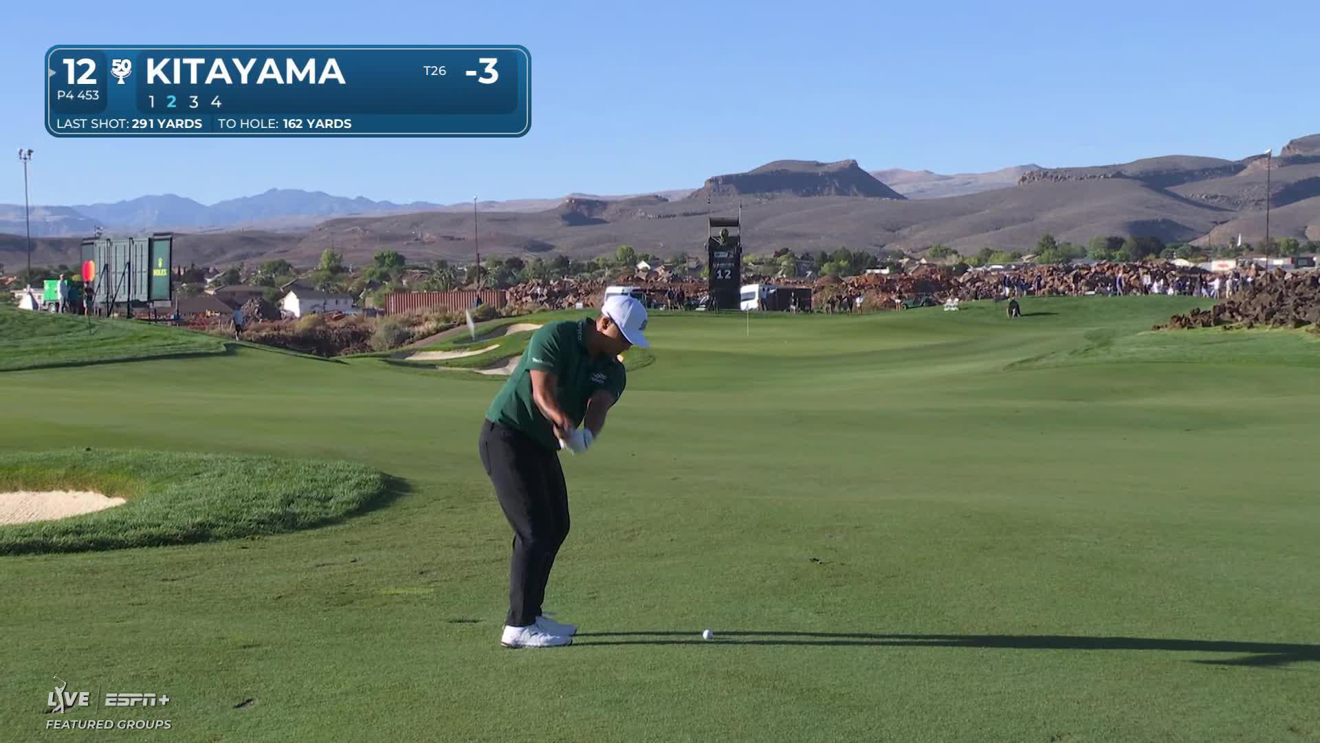 Kurt Kitayama hits 160-yard approach to 9 feet, sets up birdie on No. 12 at Bank of Utah