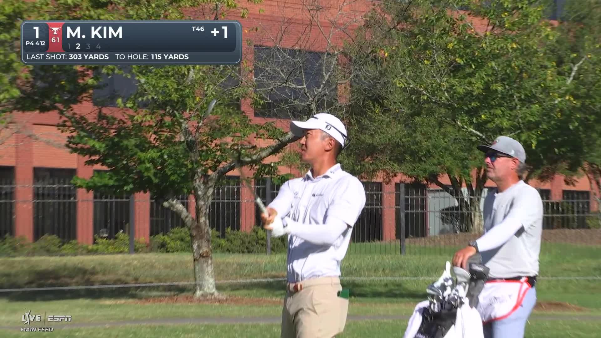 Michael Kim's 116-yard approach sets up birdie on No. 1 at FedEx St. Jude
