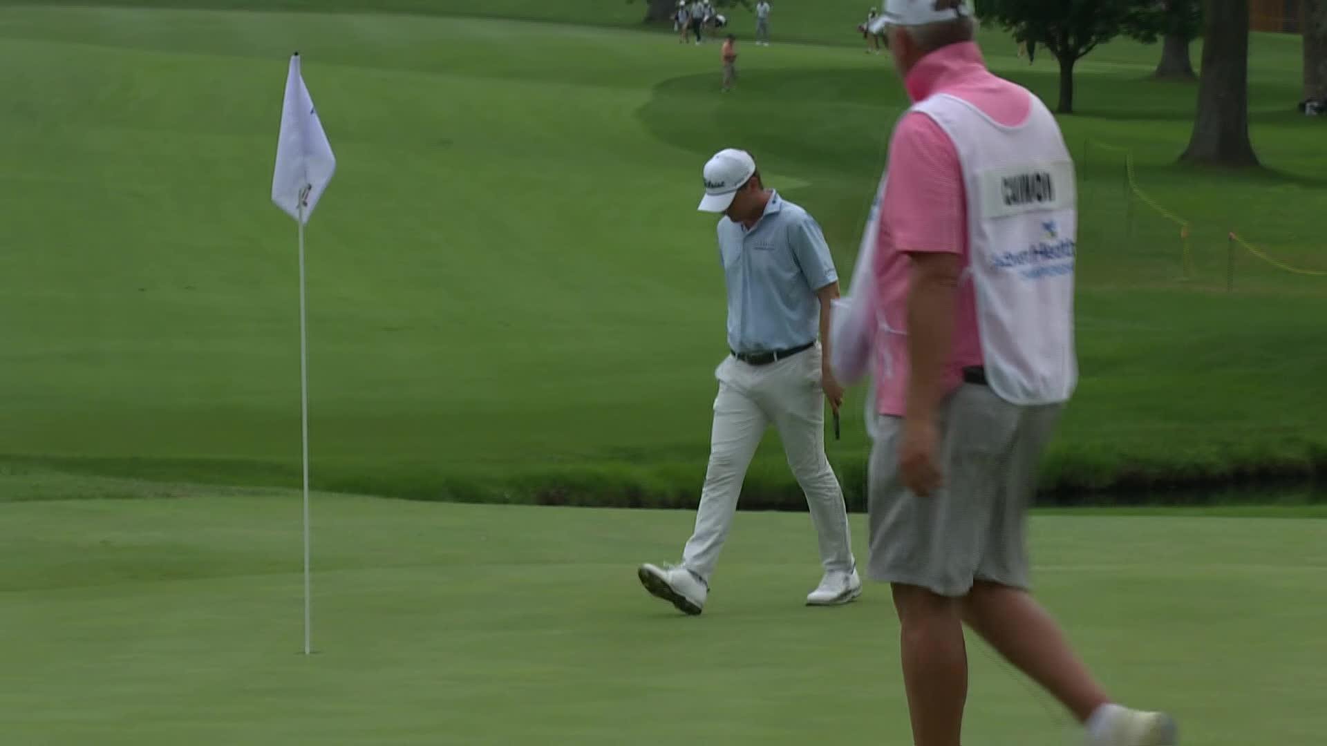 Austin Hitt holes out for Eagle on No. 13 at AdventHealth