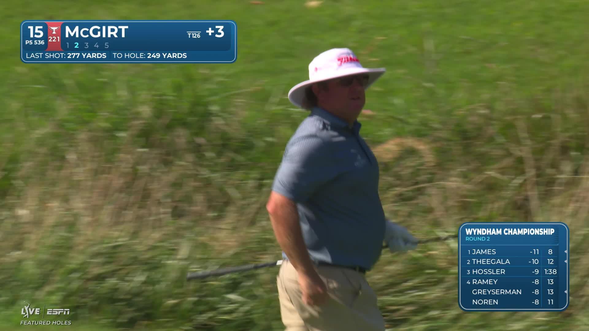 William McGirt reaches par-5 No. 15 in two, makes birdie at Wyndham