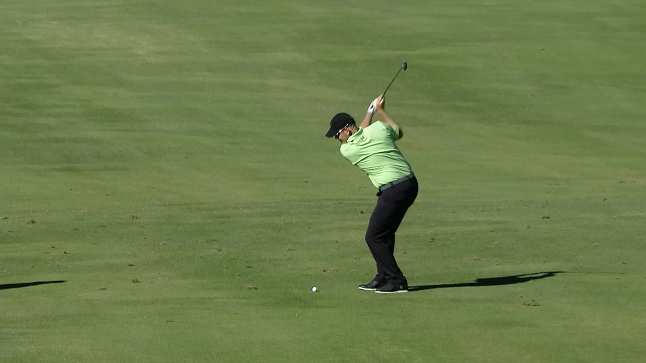 Troy Matteson throws a dart on No. 15 at Sanderson Farms