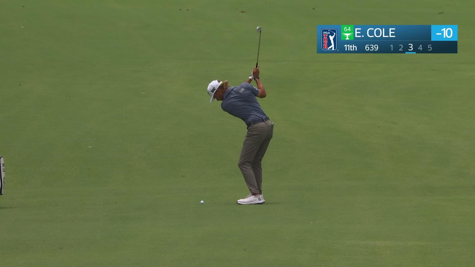Eric Cole's 109-yard approach sets up birdie on No. 11 at Charles Schwab