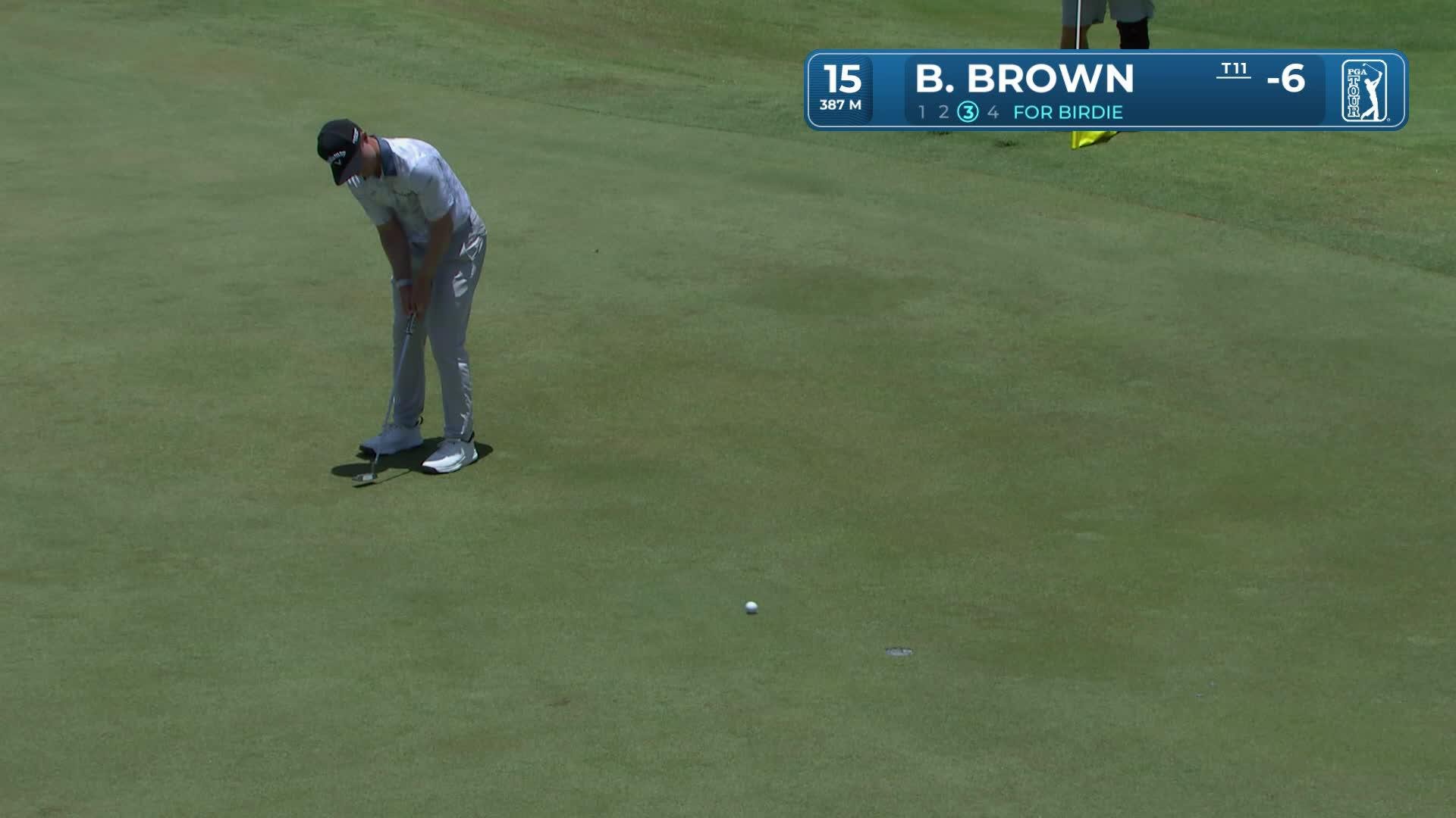 Blades Brown sinks 3-foot birdie putt on No. 15 at Corales Puntacana