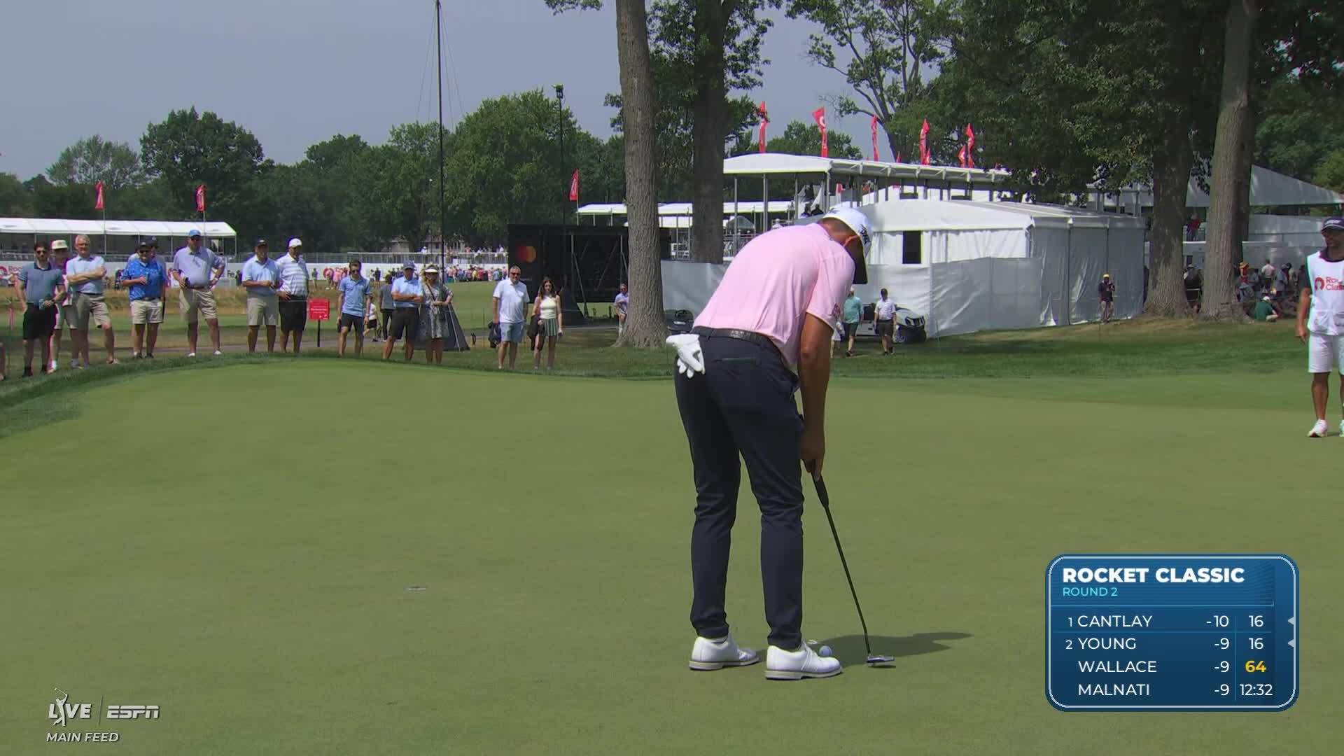 Christiaan Bezuidenhout drains 9-foot birdie putt on No. 10 at Rocket Classic