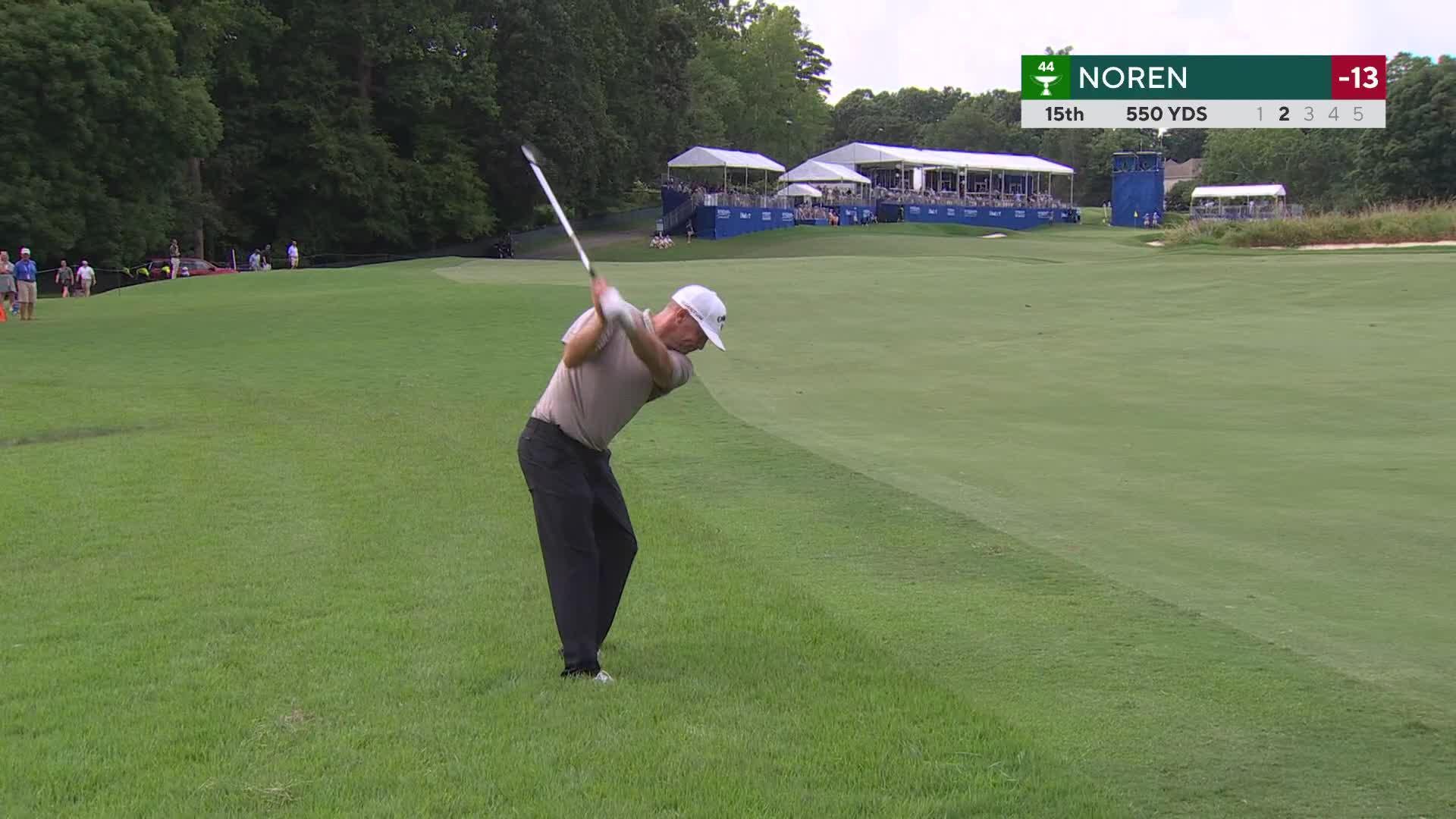 Alex Noren's 106-yard approach sets up birdie on No. 15 at Wyndham