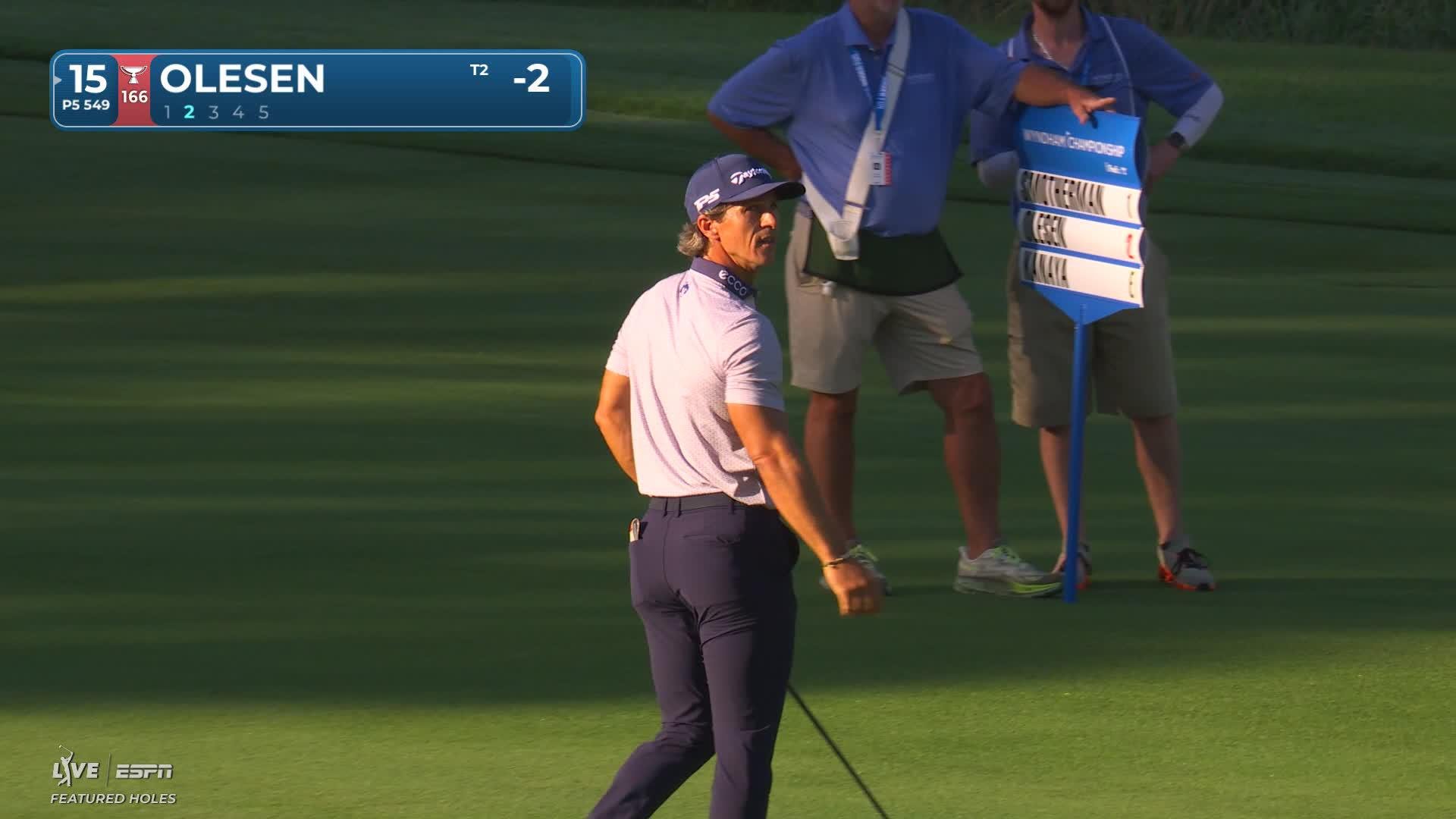Thorbjørn Olesen reaches par-5 No. 15 in two, makes birdie at Wyndham