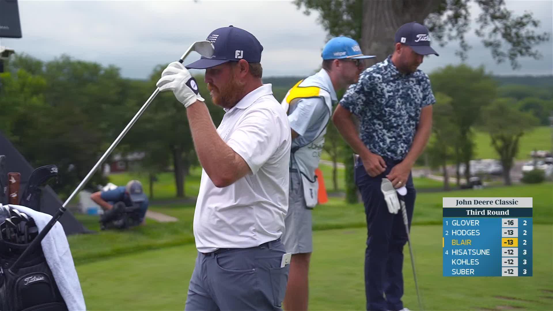 Zac Blair hits tee shot to 6 feet, sets up birdie on No. 3 at John Deere