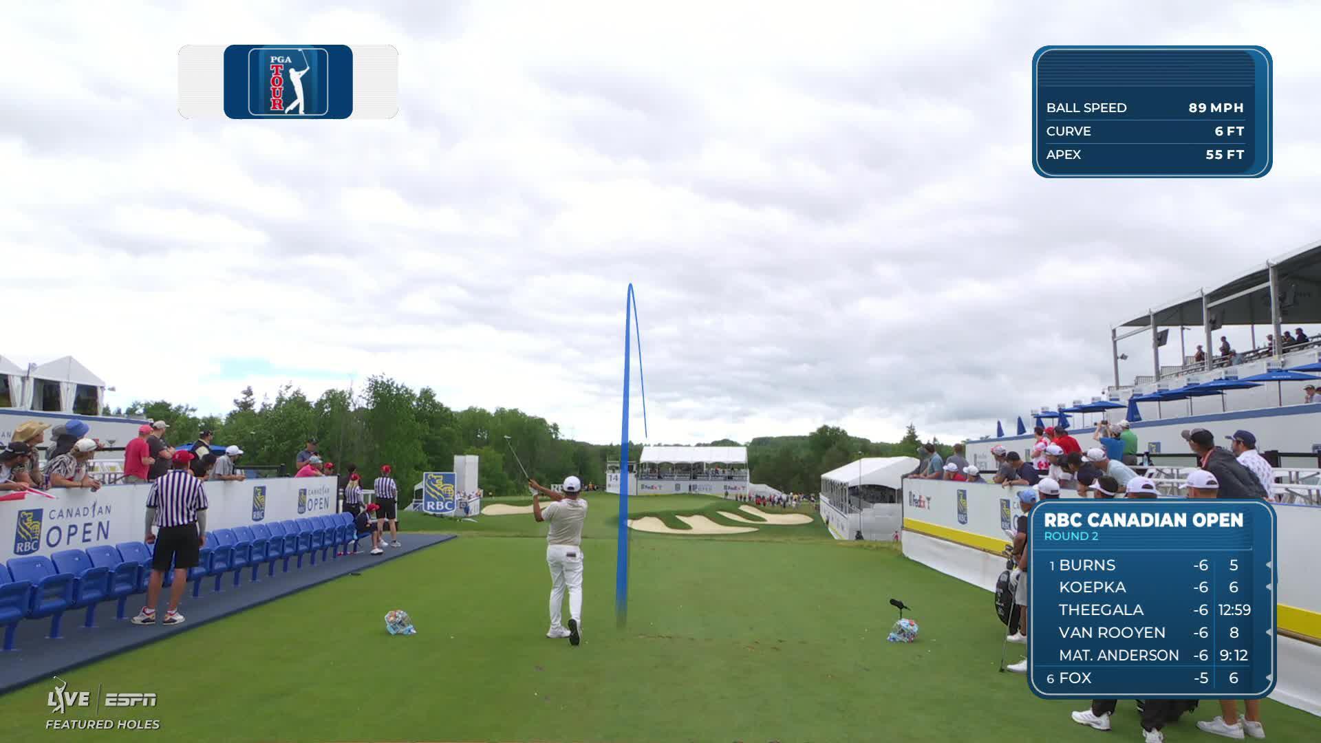 Kevin Yu hits tee shot to 12 feet, sets up birdie on No. 14 at RBC Canadian