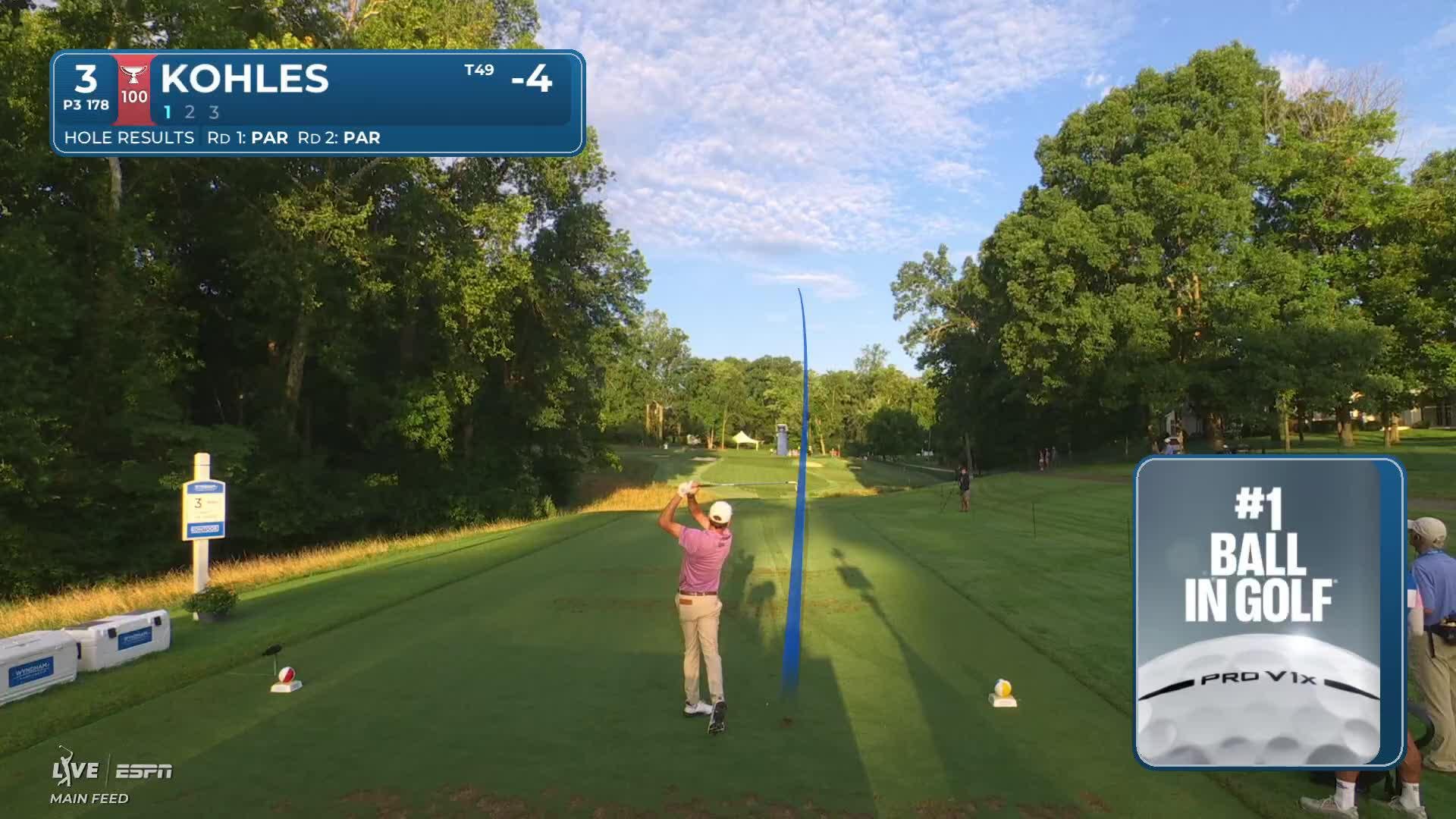 Ben Kohles sinks 22-foot birdie putt on No. 3 at Wyndham