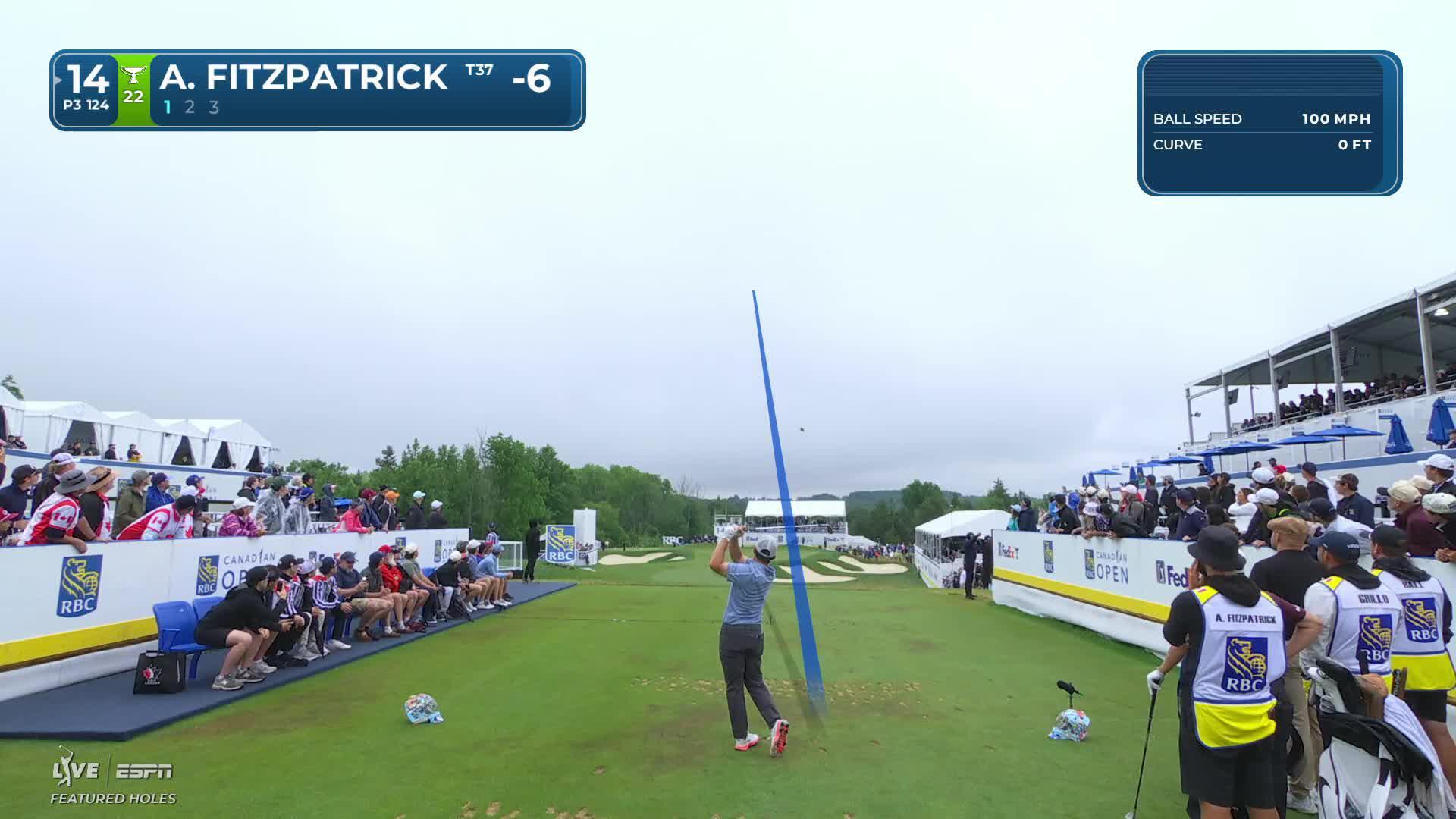 Alex Fitzpatrick hits tee shot to 8 feet, sets up birdie on No. 14 at RBC Canadian