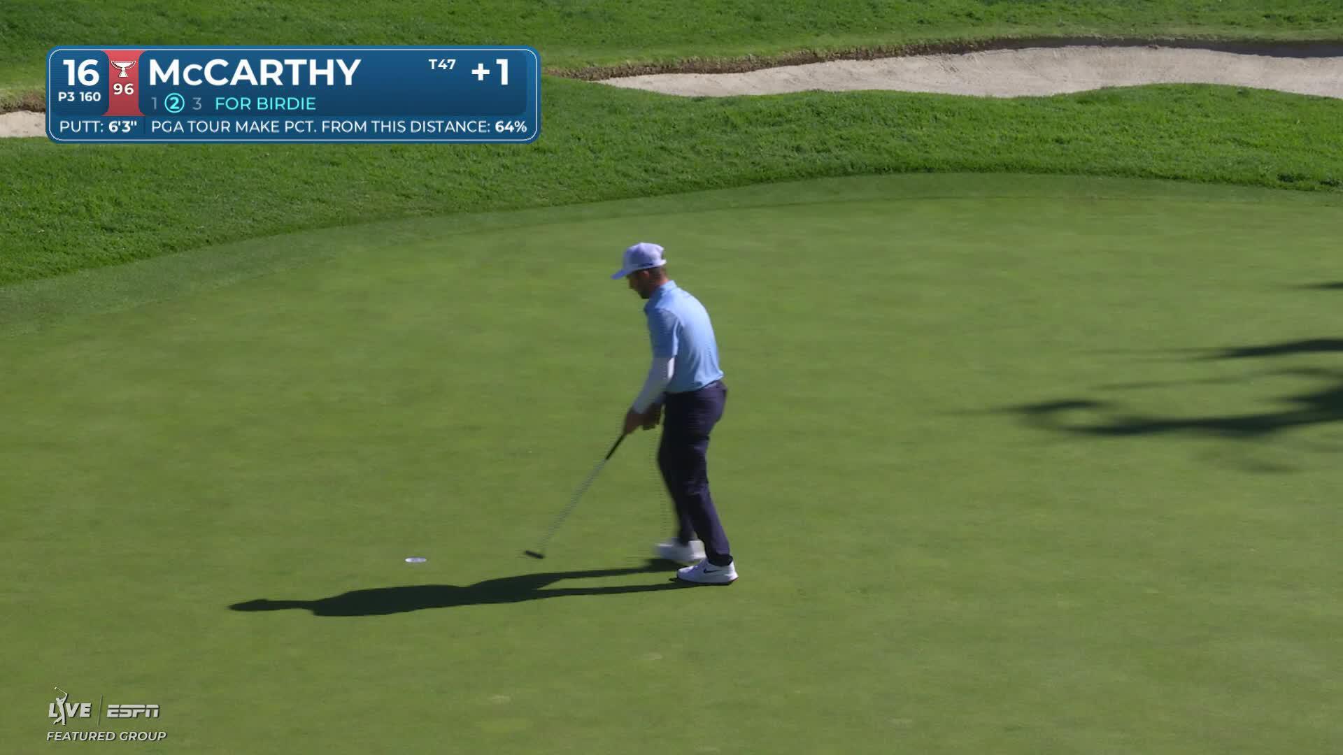 Denny McCarthy hits 160-yard tee shot to 6 feet, sets up birdie on No. 16 at The Genesis