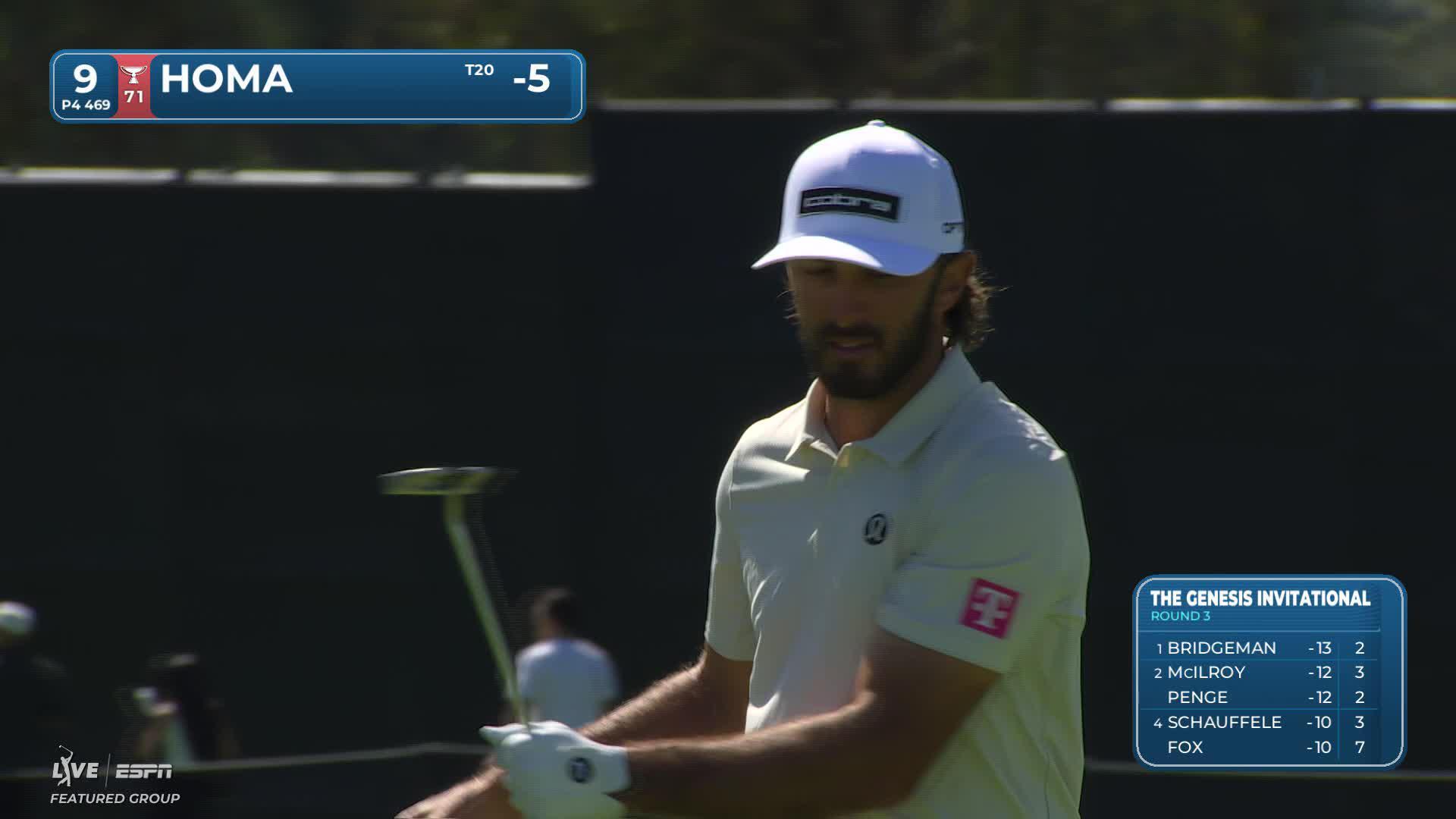 Max Homa hits 179-yard approach to 5 feet, sets up birdie on No. 9 at The Genesis