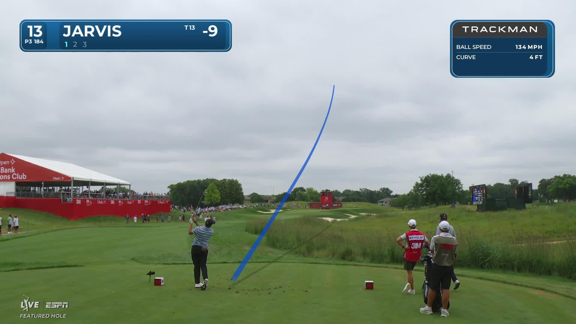 Casey Jarvis hits tee shot to 12 feet, sets up birdie on No. 13 at 3M Open