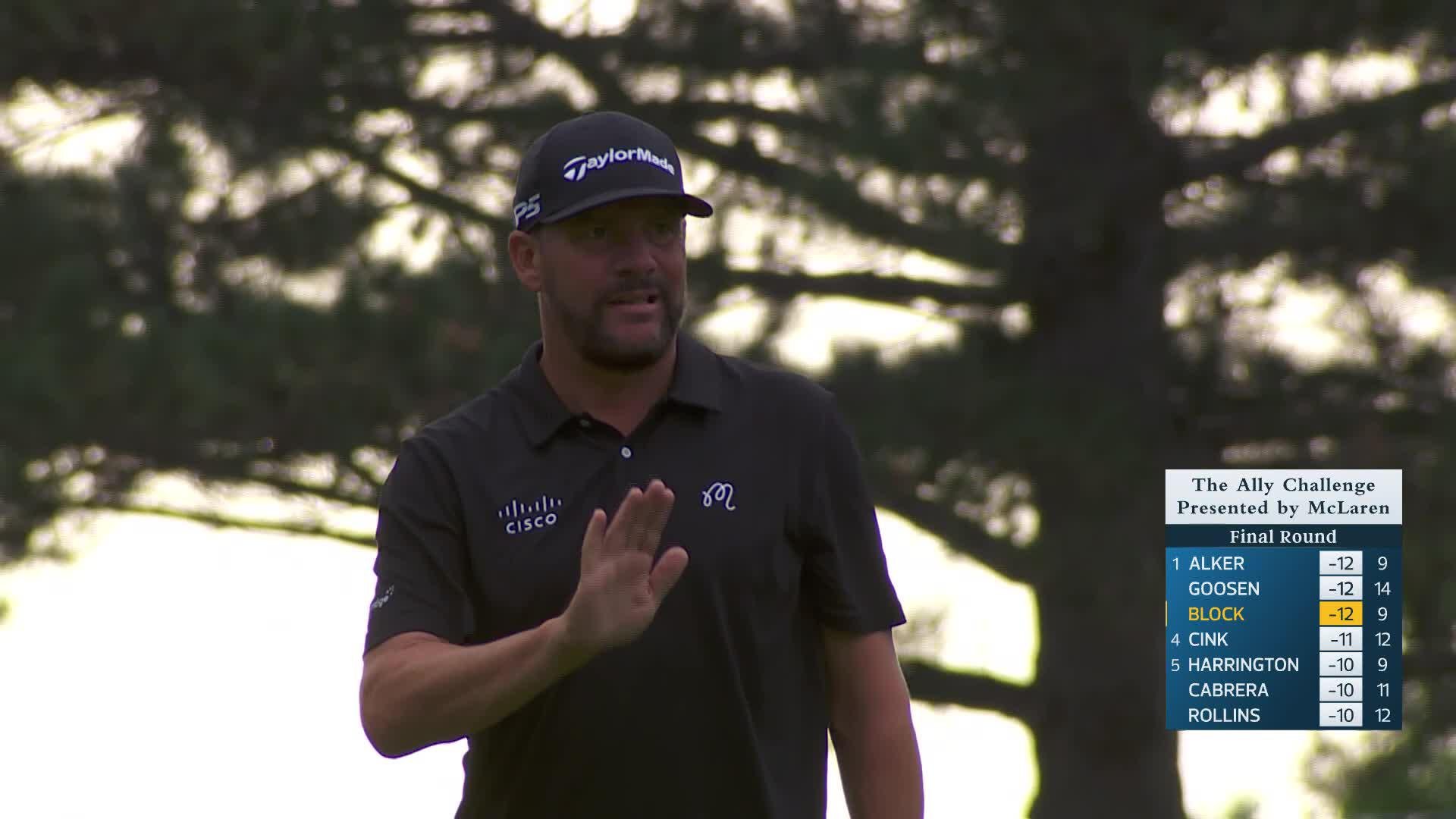 Michael Block makes birdie putt on No. 10 at The Ally Challenge