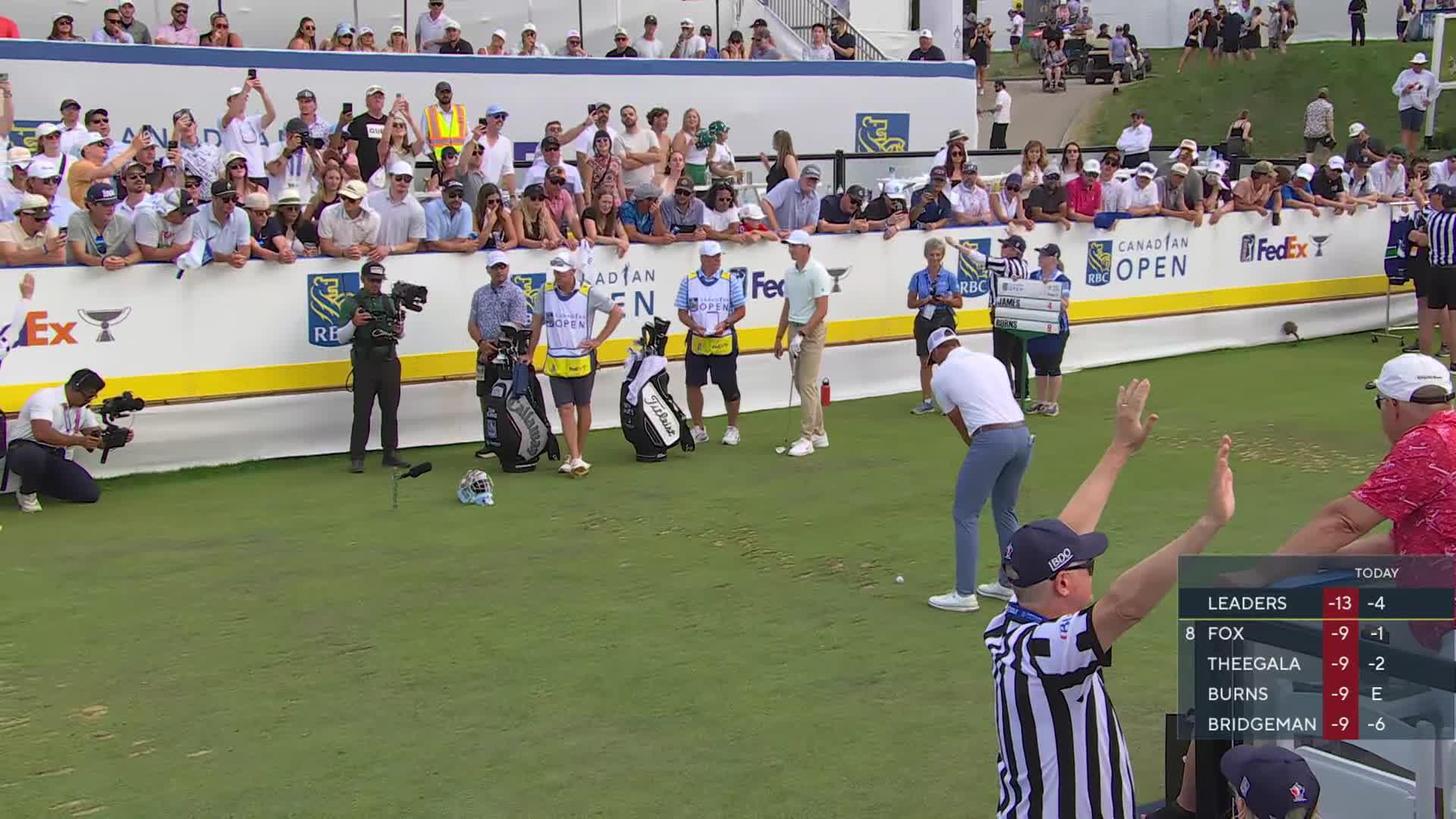 Sam Burns hits tee shot to 12 feet, sets up birdie on No. 14 at RBC Canadian