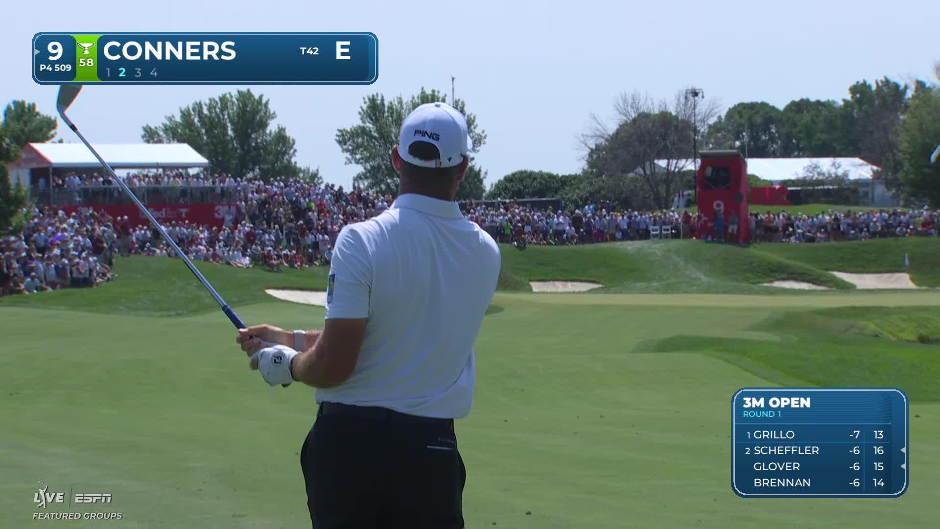 Corey Conners's 214-yard approach sets up birdie on No. 9 at 3M Open