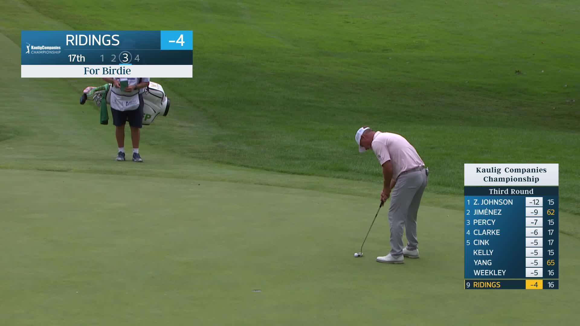 Tag Ridings makes birdie on No. 17 at Kaulig Companies Championship
