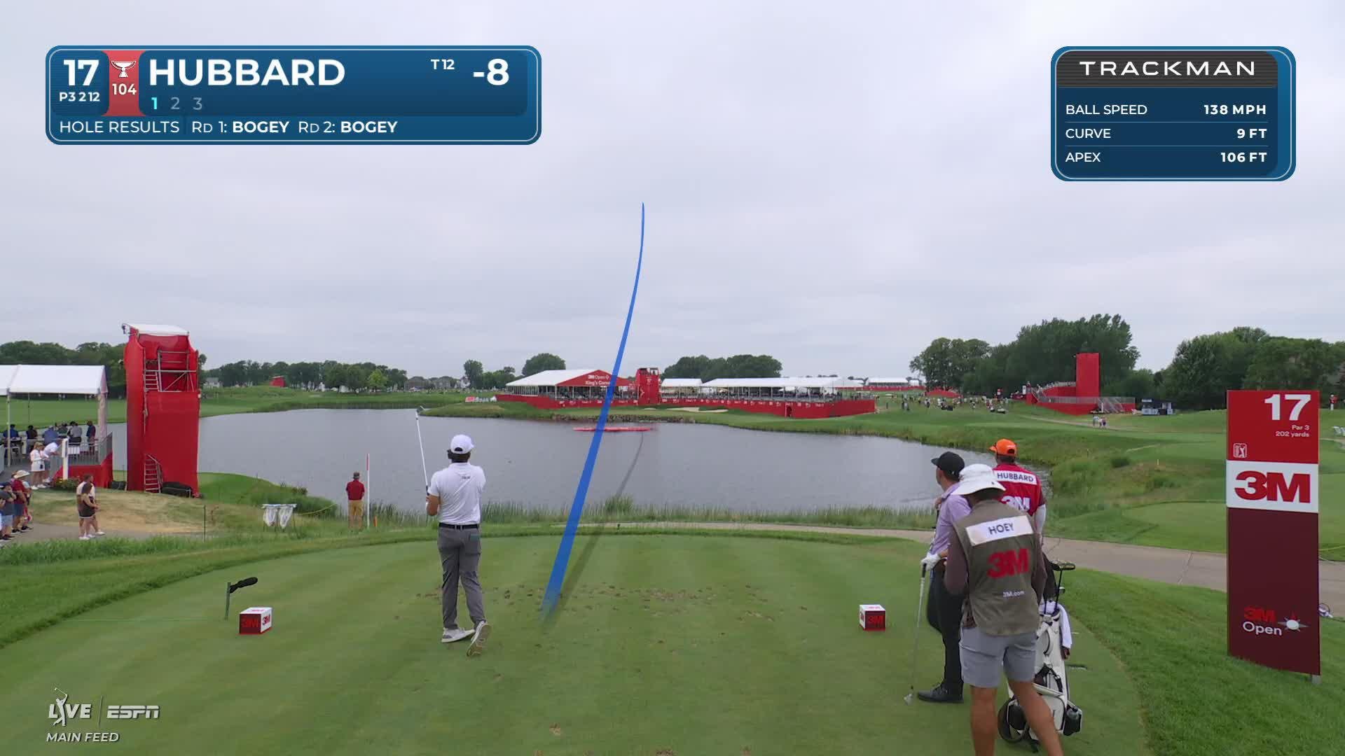 Mark Hubbard hits tee shot to 12 feet, sets up birdie on No. 17 at 3M Open