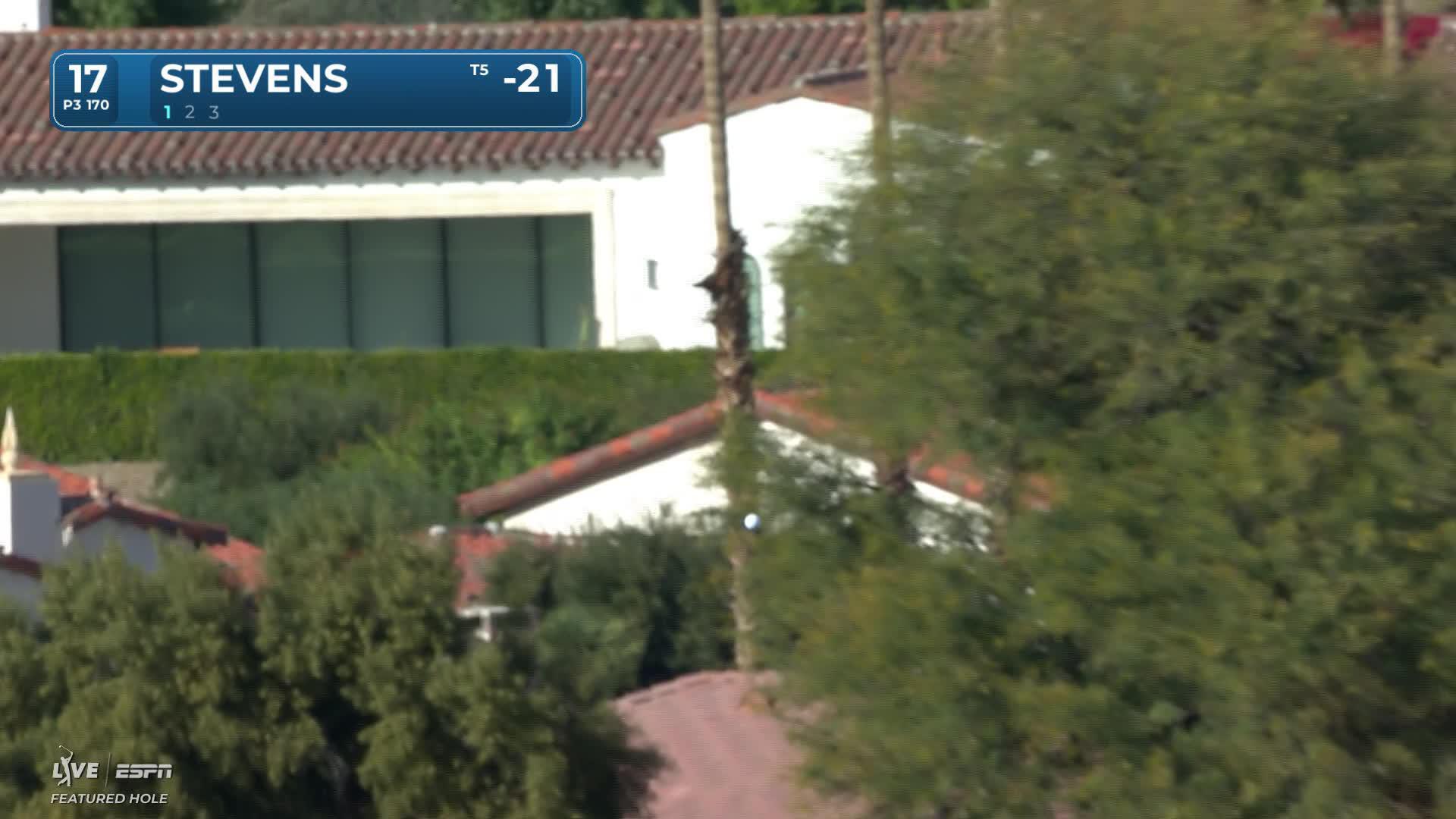 Sam Stevens hits 169-yard tee shot to 12 feet, sets up birdie on No. 17 at The American Express