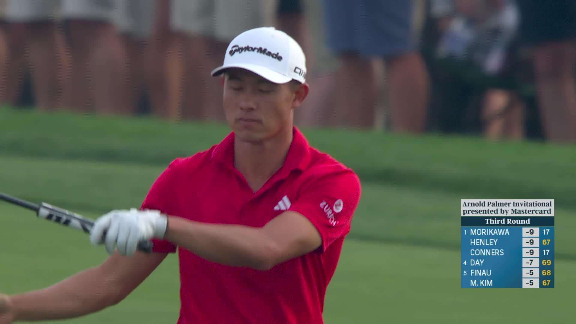 Collin Morikawa birdies final hole for one-shot lead at Arnold