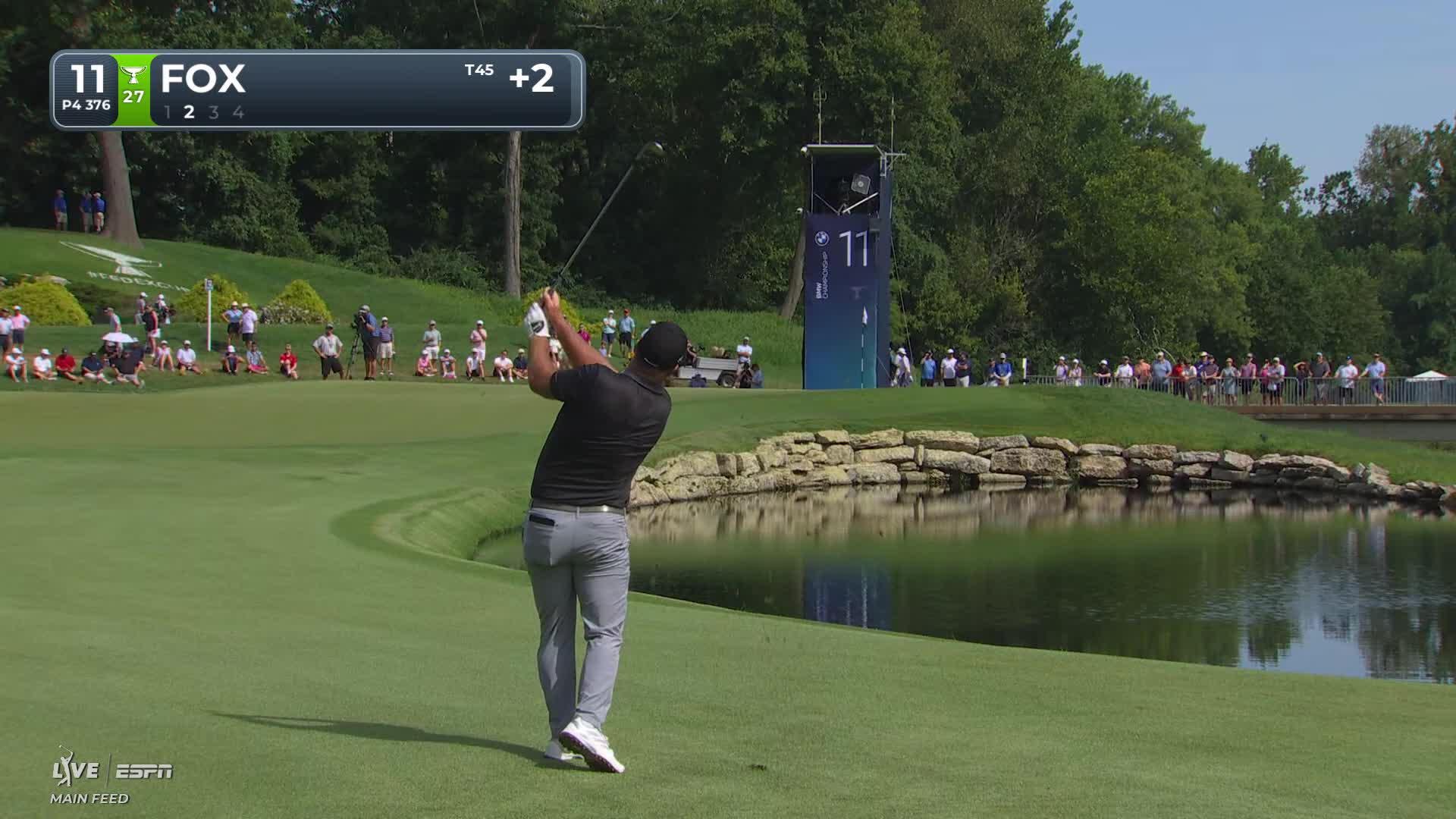 Ryan Fox gets up-and-down from 89 yards for birdie on No. 11 at BMW Championship