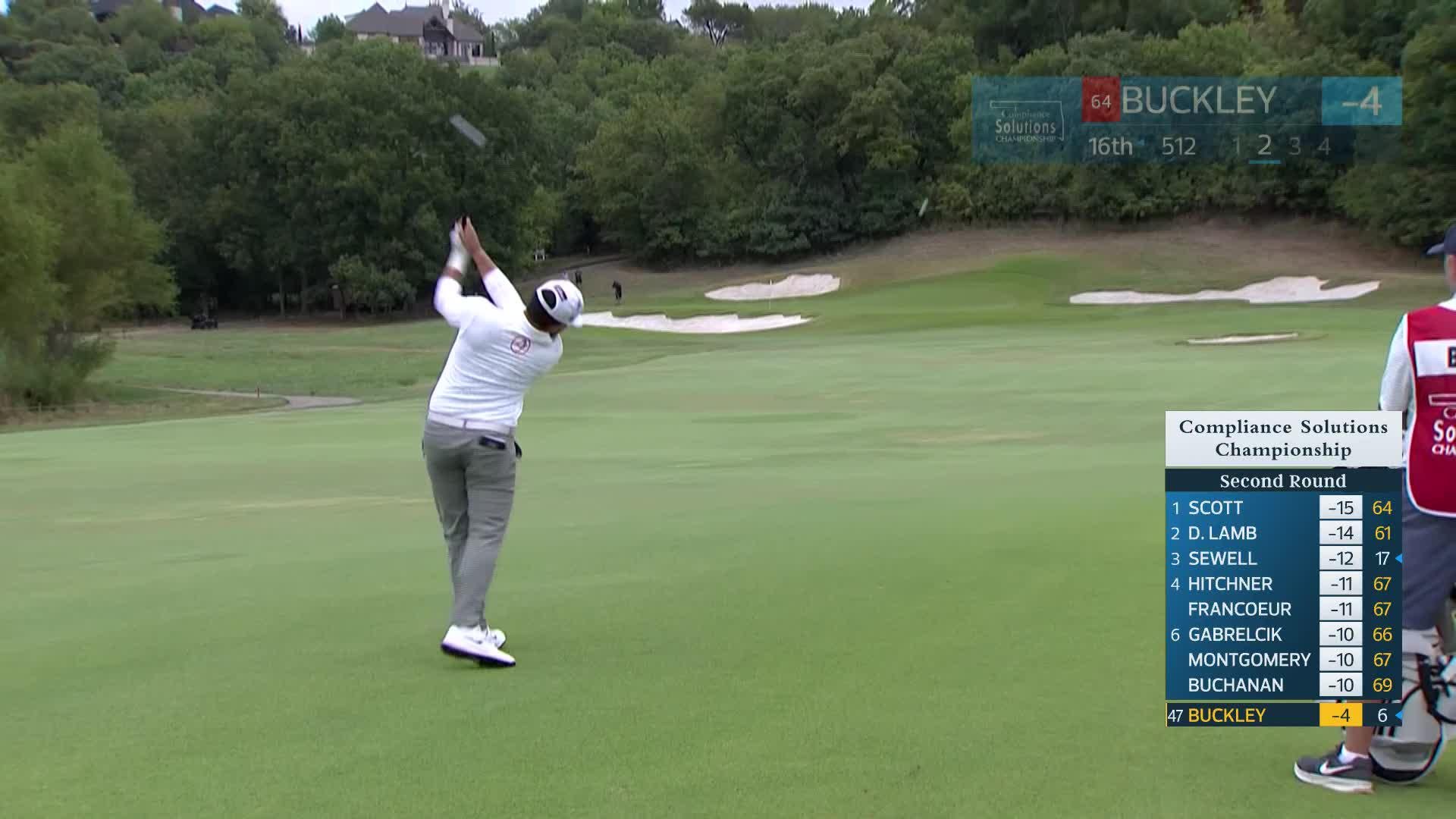 Hayden Buckley makes birdie on No. 16 at Compliance Solutions