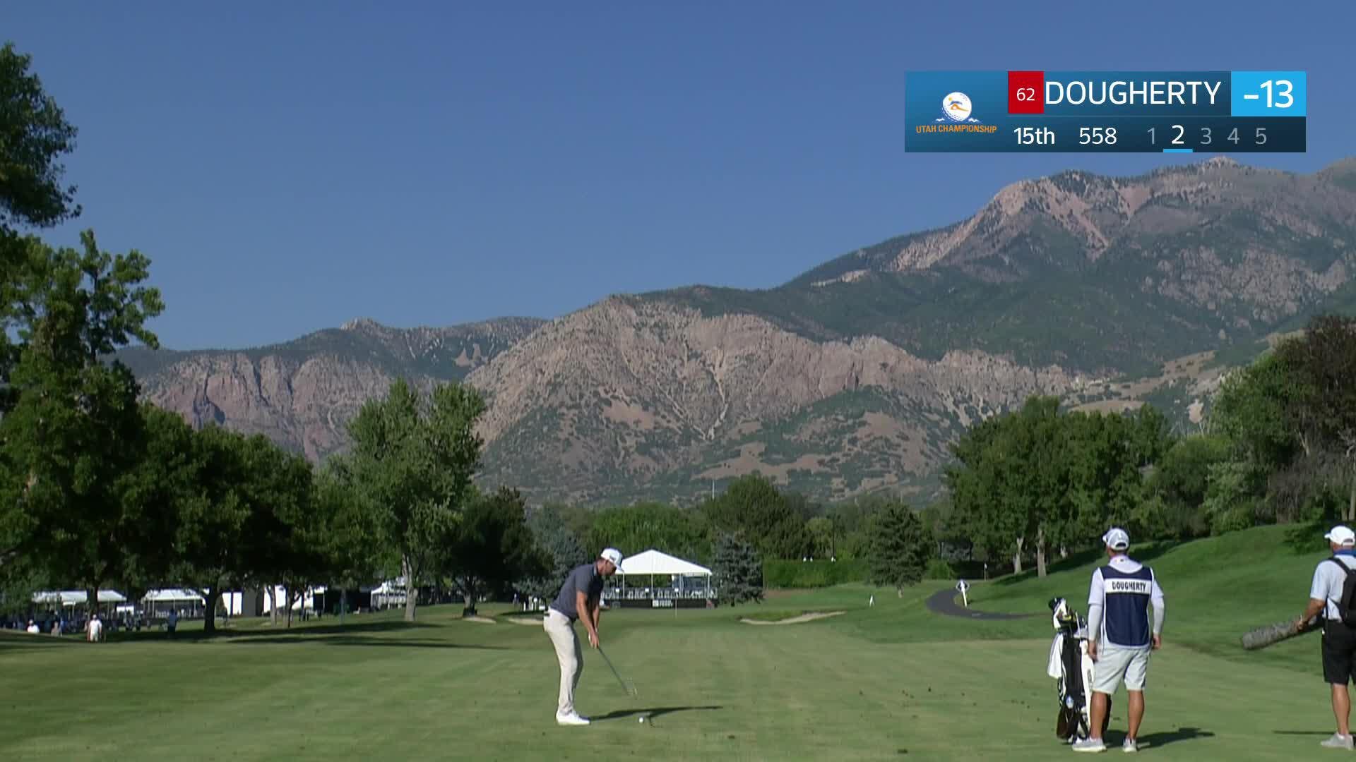 Kevin Dougherty makes eagle putt on No. 15 at Utah Championship