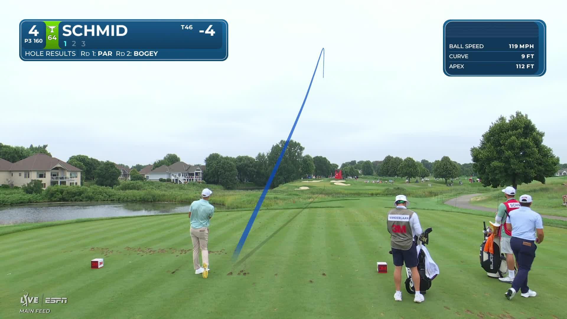 Matti Schmid sinks 19-foot birdie putt on No. 4 at 3M Open