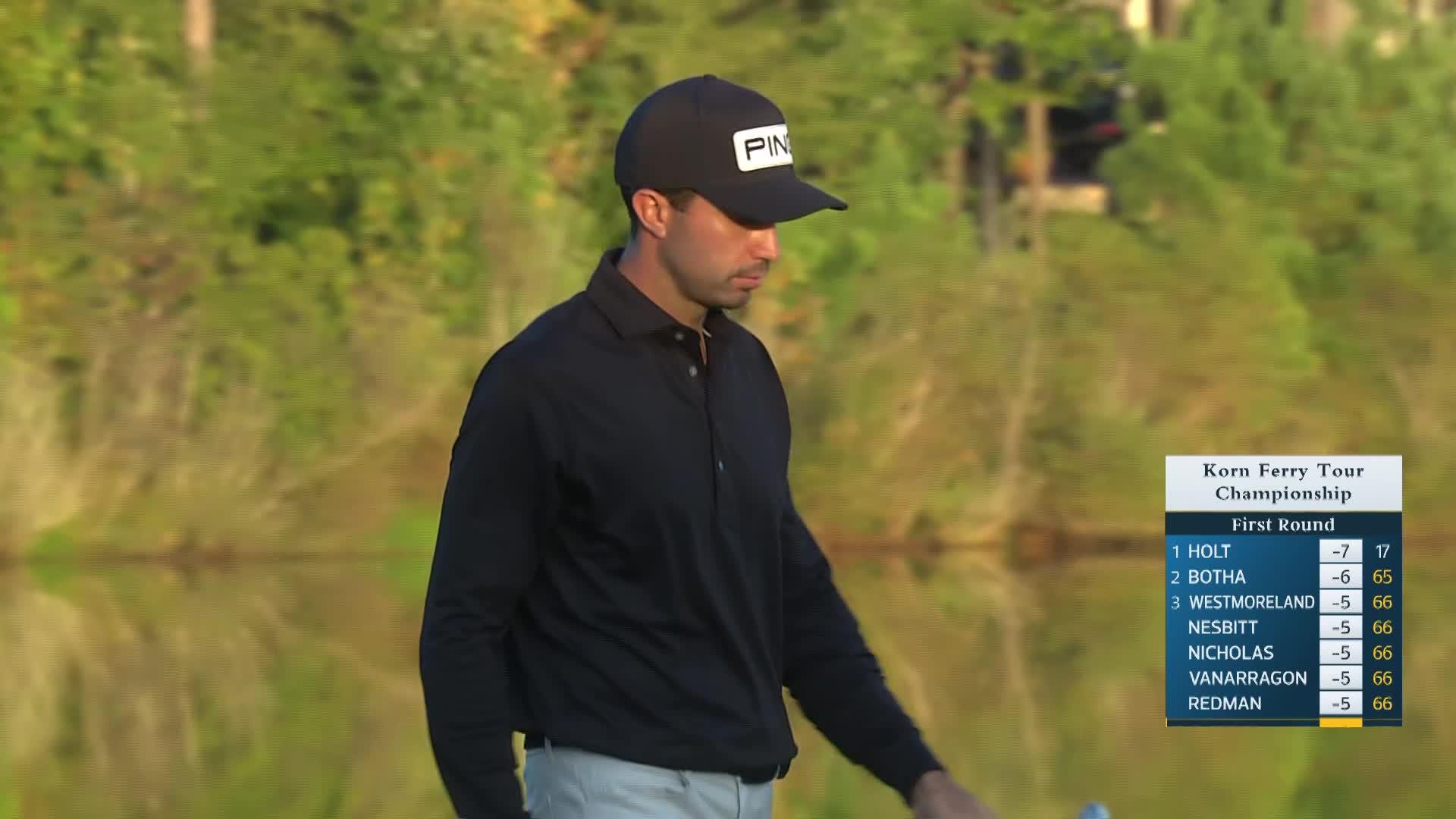 Alvaro Ortiz makes birdie on No. 18 at Korn Ferry Tour Champ