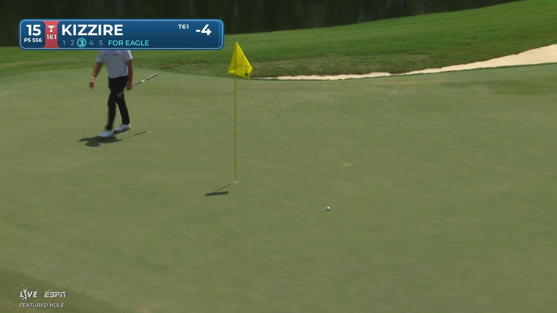Patton Kizzire sinks 19-inch putt for birdie on No. 15 at Wyndham