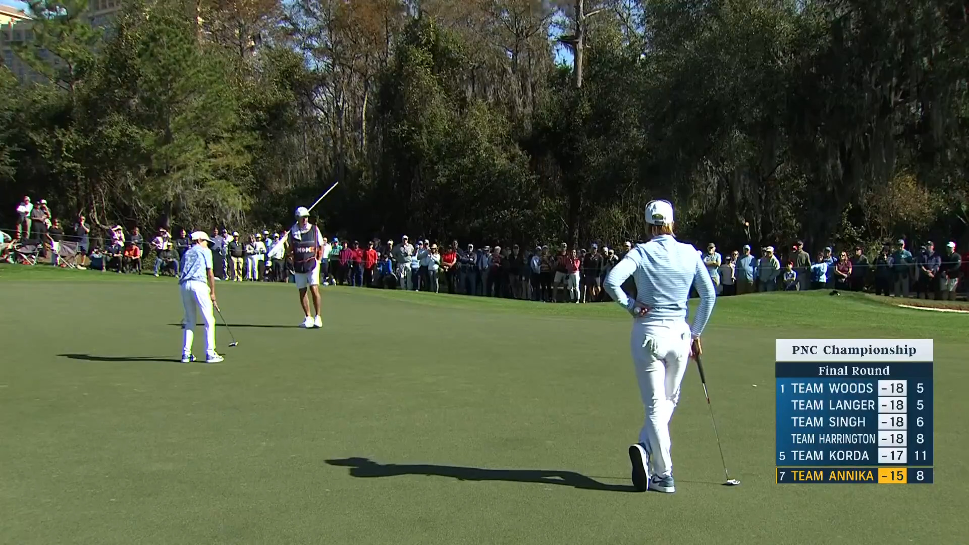Will McGee sinks birdie putt from distance at PNC Championship