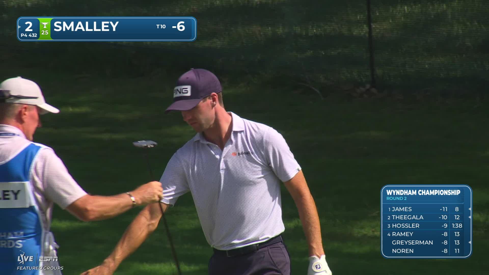 Alex Smalley's 145-yard approach sets up birdie on No. 2 at Wyndham