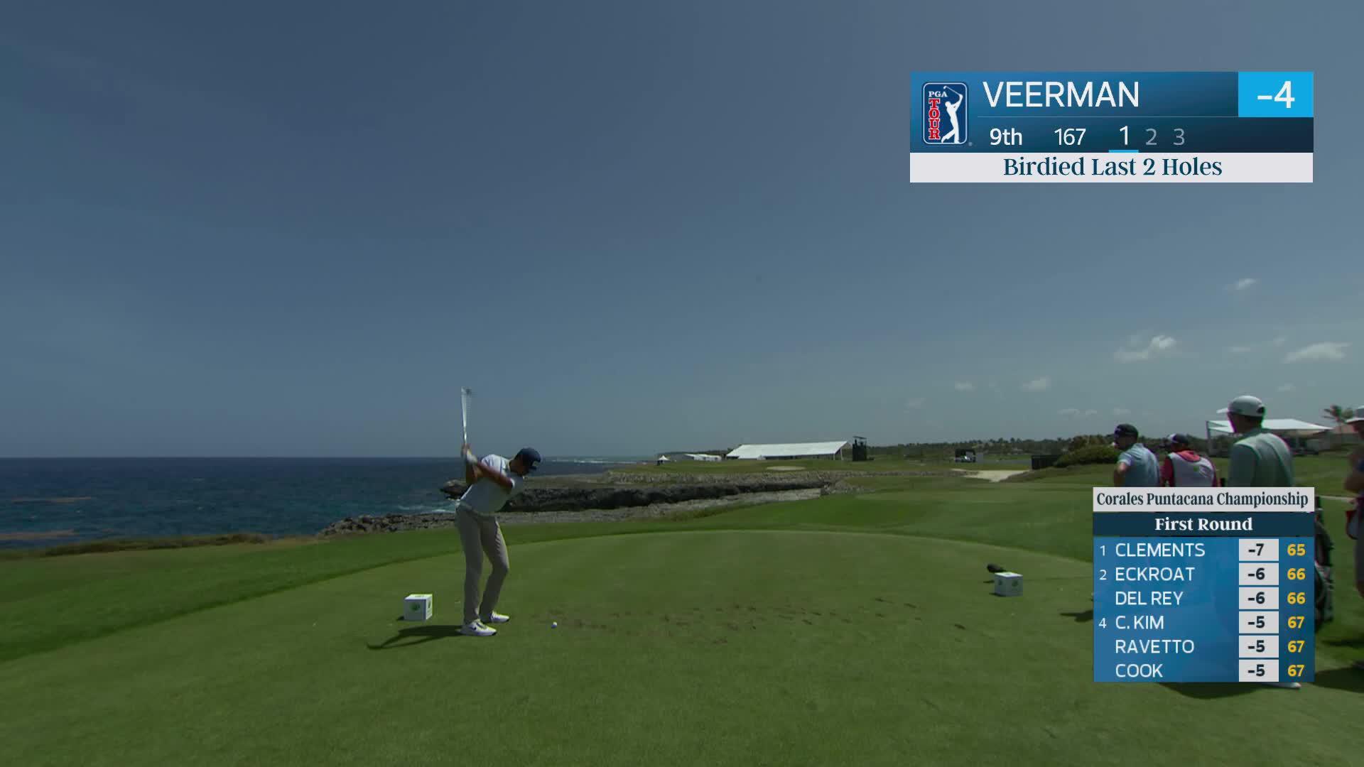 Johannes Veerman hits tee shot to 27 feet, sets up birdie on No. 9 at Corales Puntacana