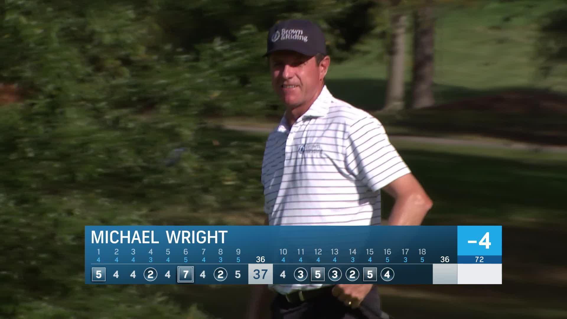 Michael Wright makes birdie on No. 16 at Dominion Energy Charity Classic