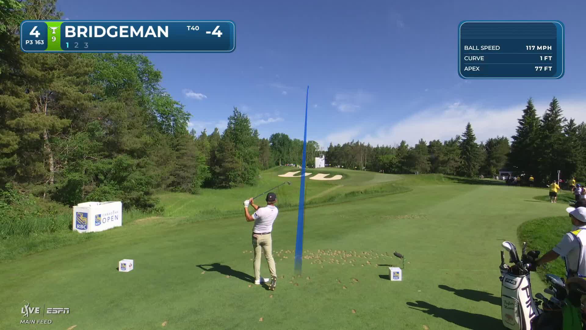 Jacob Bridgeman hits tee shot to 4 feet, sets up birdie on No. 4 at RBC Canadian